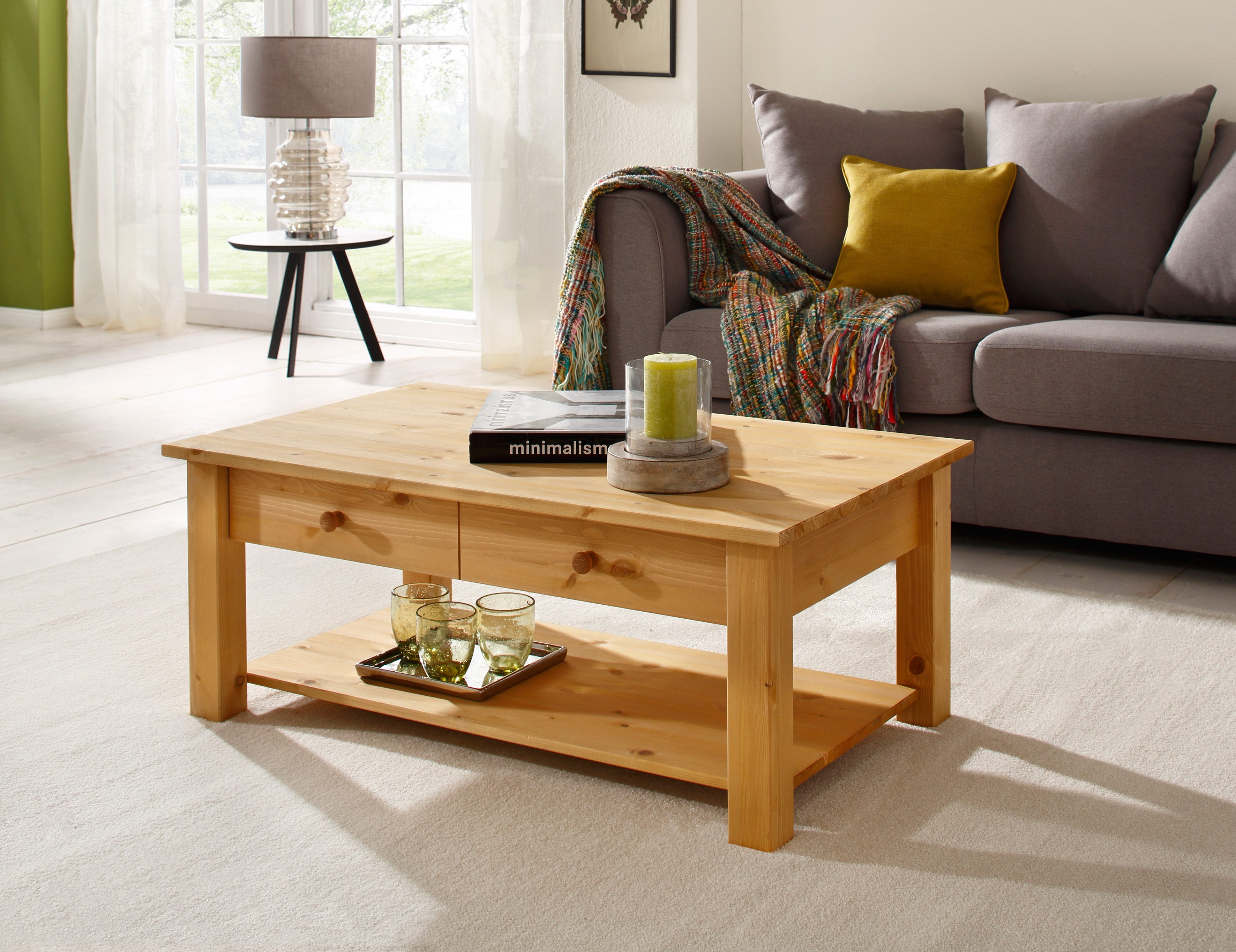 Home affaire Salontafel Chicago, TOPSELLER! in twee maten, landhuisstijl, extra opbergruimte