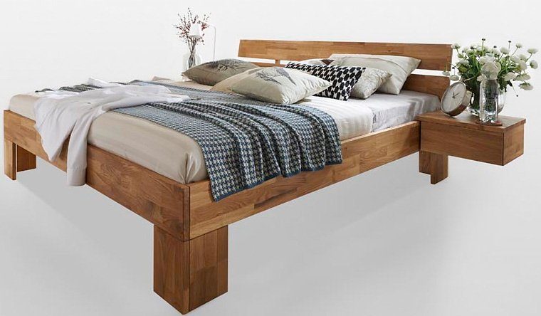 Home affaire Nachtkastje Tommy set van 2, van massief wildeikenhout, als aanvulling op het bed (set)