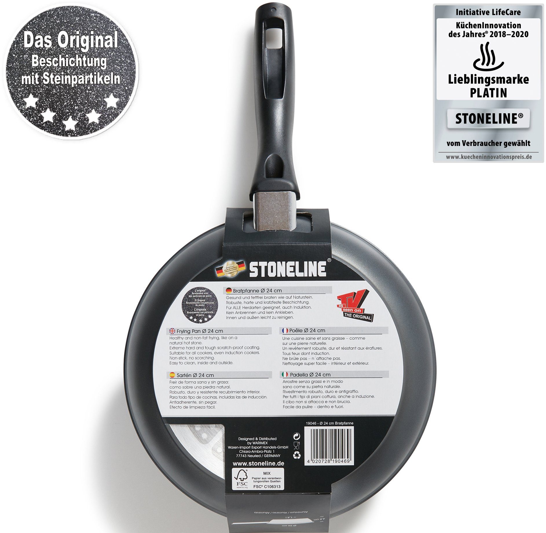 STONELINE Koekenpan STONELINE®- keramische coating, inductie (1-delig)