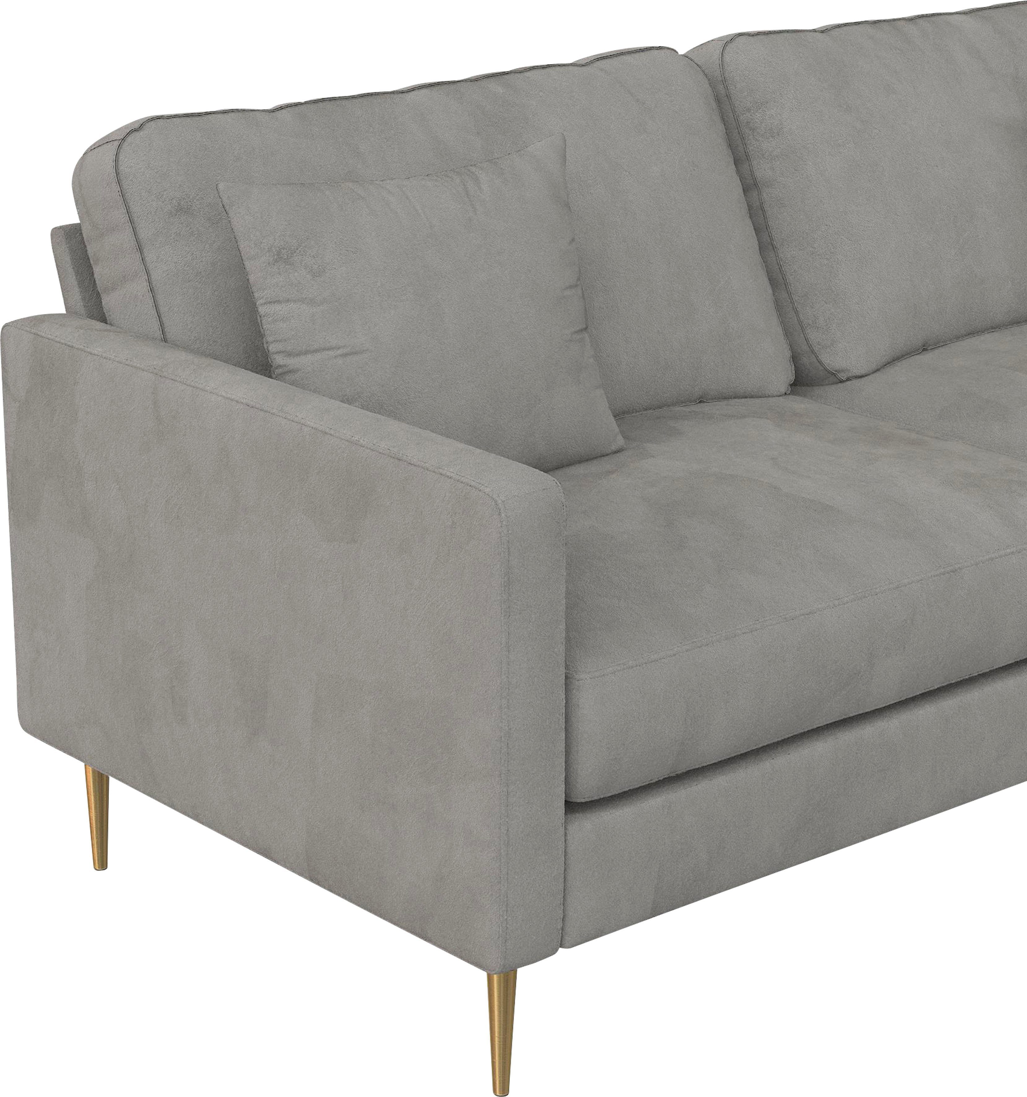 CosmoLiving by Cosmopolitan 3-zitsbank HIGHLAND gemakkelijk te onderhouden veloursovertrek, zacht verdikte zitting en rugleuning, zithoogte 46 cm (1 stuk)