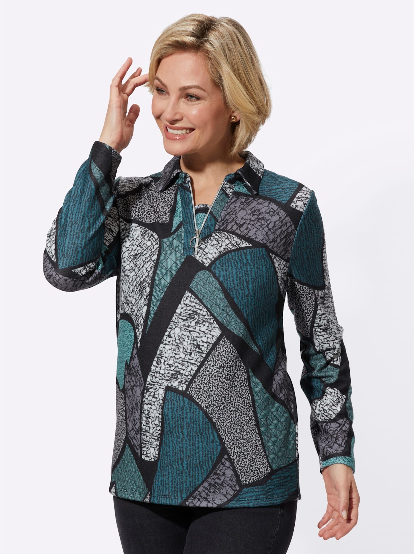 Classic Basics 2-in-1-shirt met lange mouwen Wintershirt (1-delig)