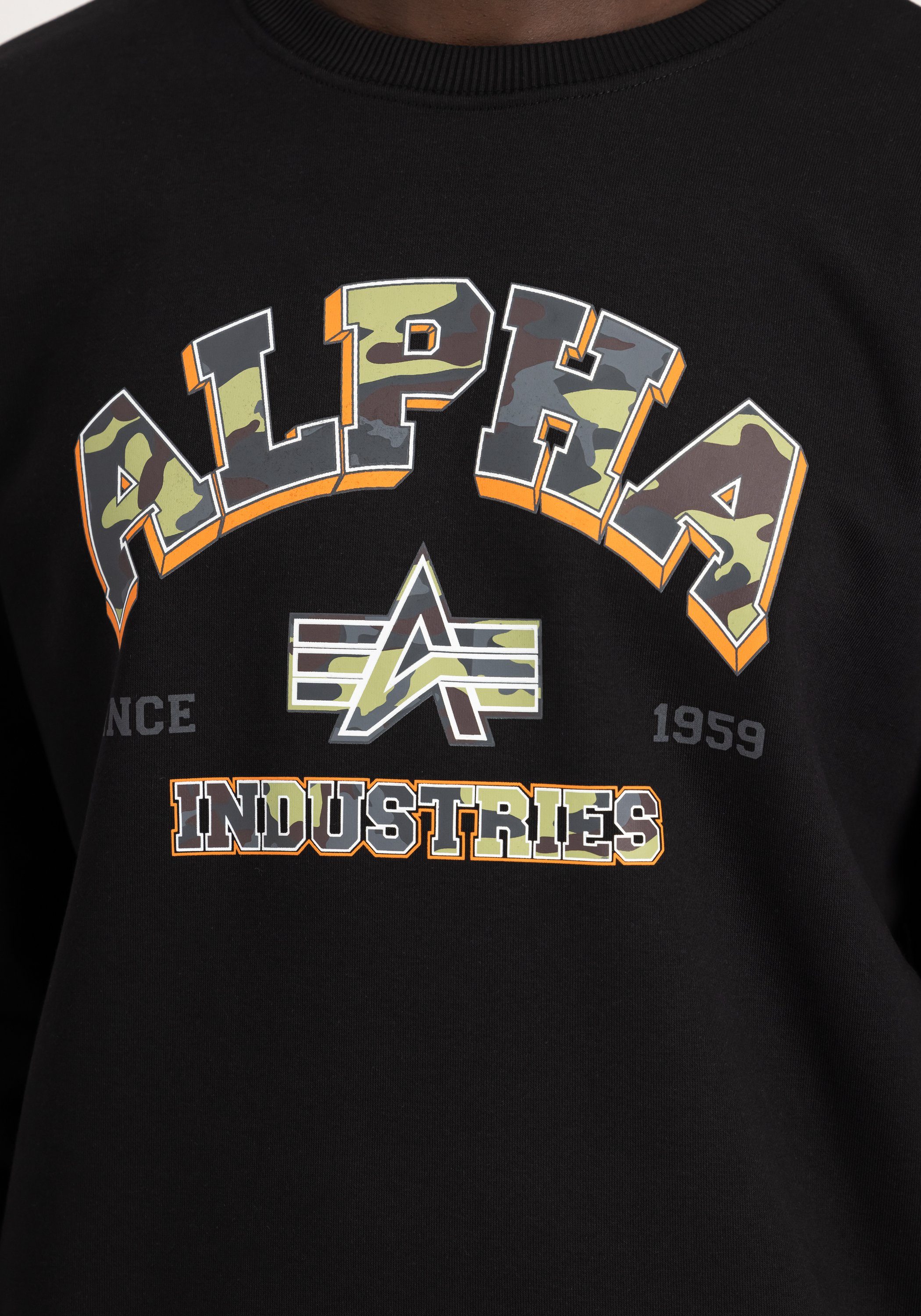 Alpha Industries Sweater Men Sweatshirts College Camo Sweater
