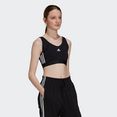 adidas sportswear sport-bh essentials removable pads 3 strepen crop-top zwart