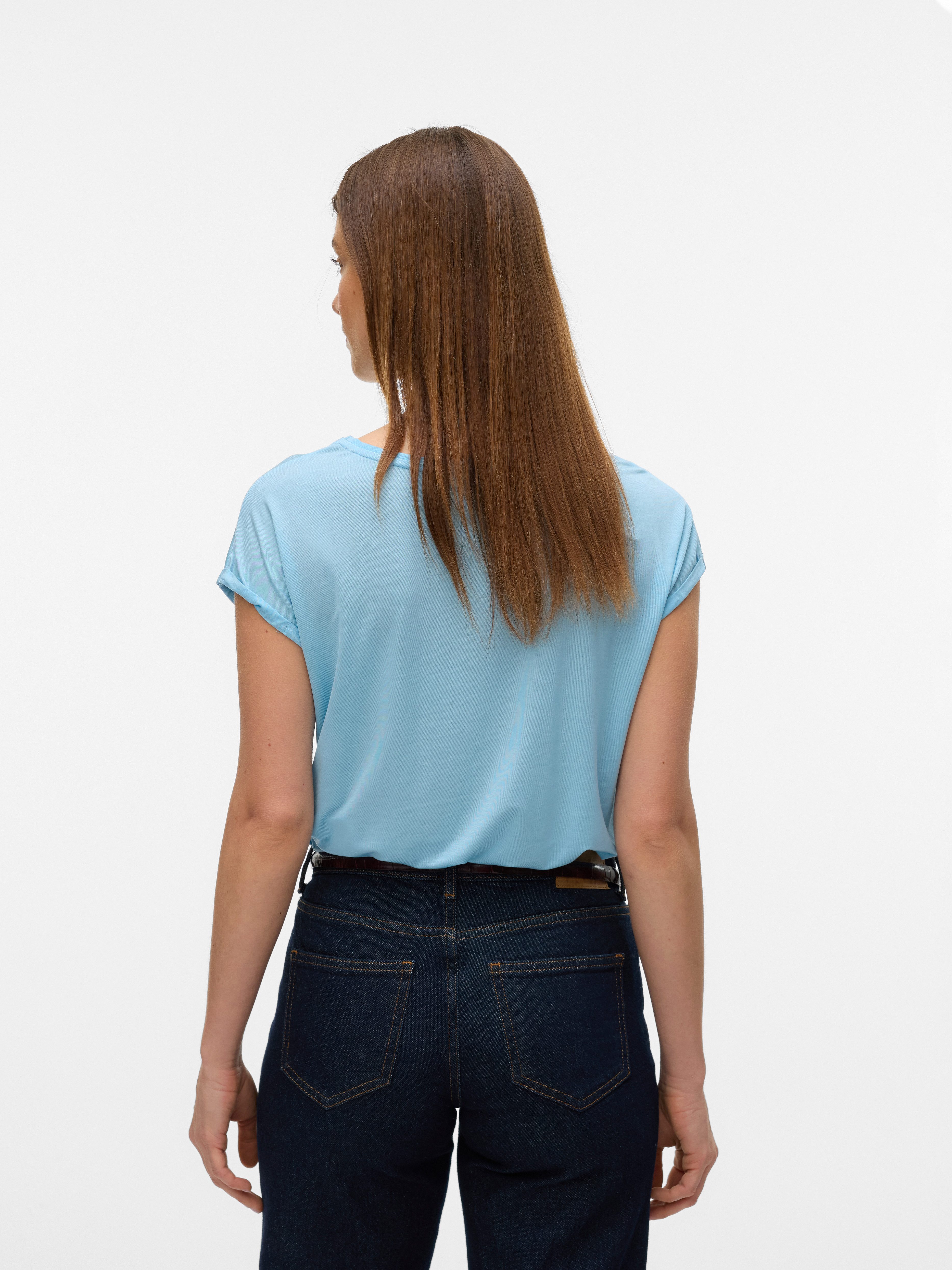 Vero Moda Shirt met ronde hals VMAVA PLAIN SS TOP GAJRS NOOS