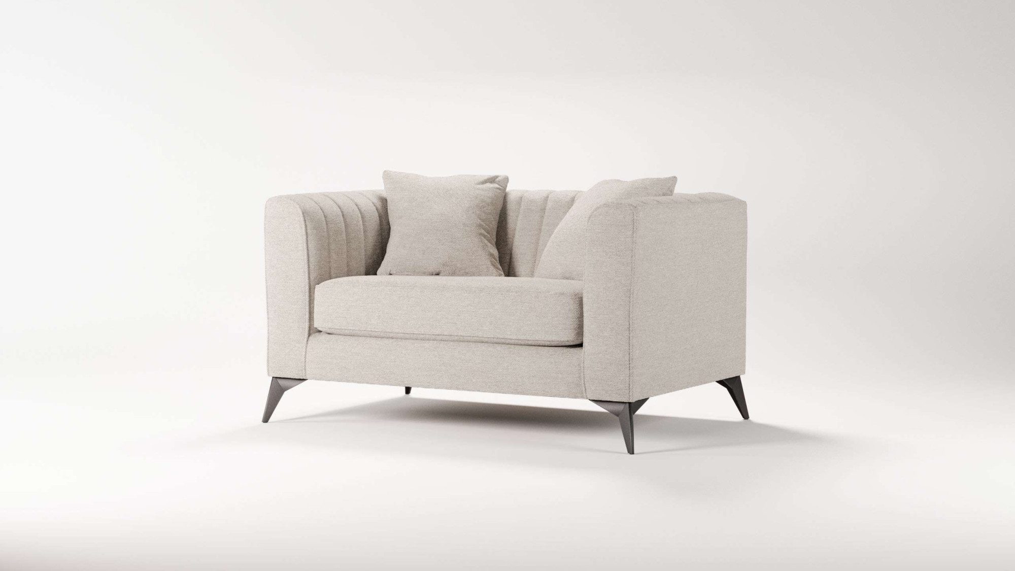Places of Style Loveseat MATTHEW loungestoel, afmetingen B/D/H: 130/86/74 cm incl. sierkussen, fijne stiksels in de rug, belastbaar tot 200kg