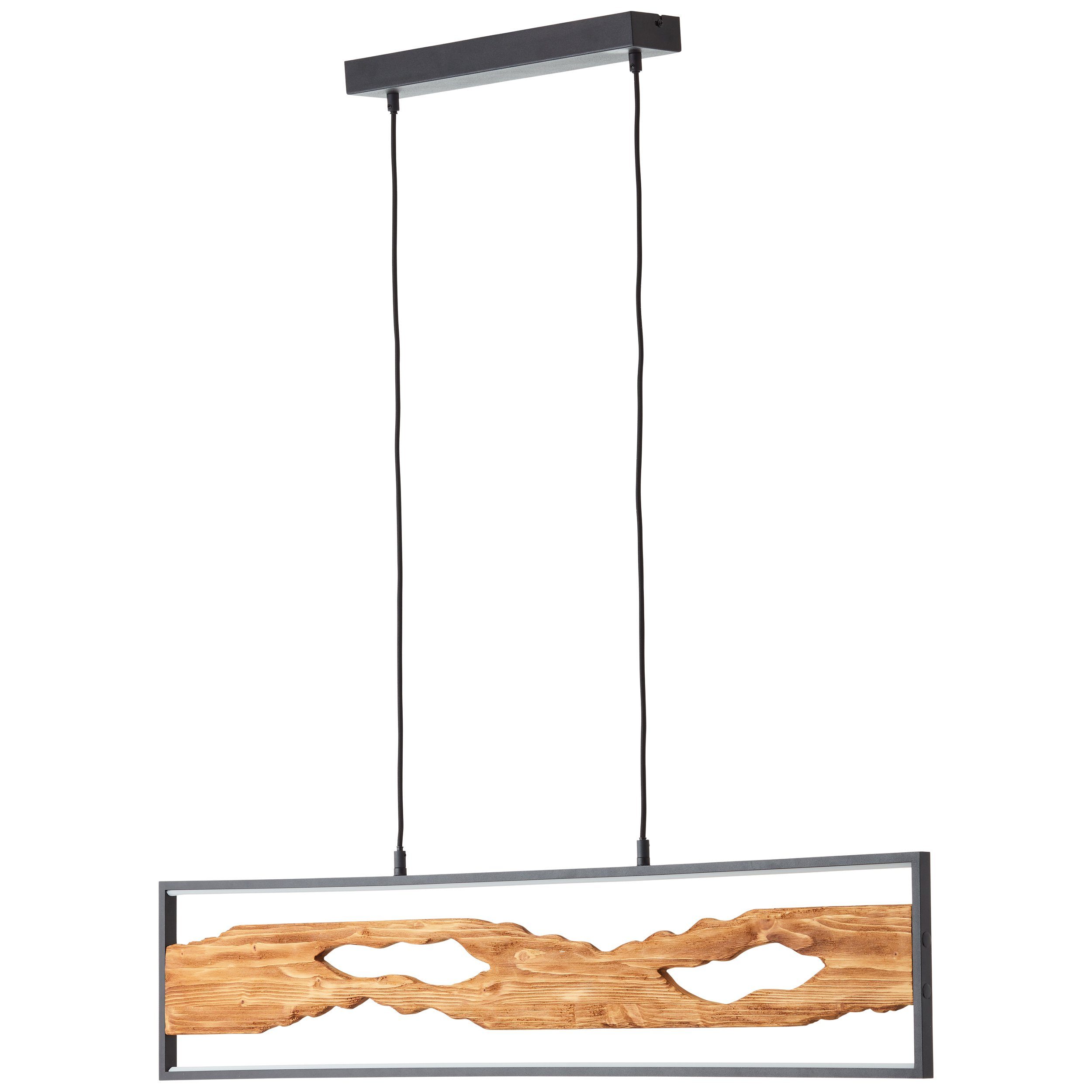 Brilliant Leuchten Led-hanglamp Chaumont Breedte 100 cm, 2300 lm, inkortbaar, Aluminium/Metaal/Hout, zwart/hout