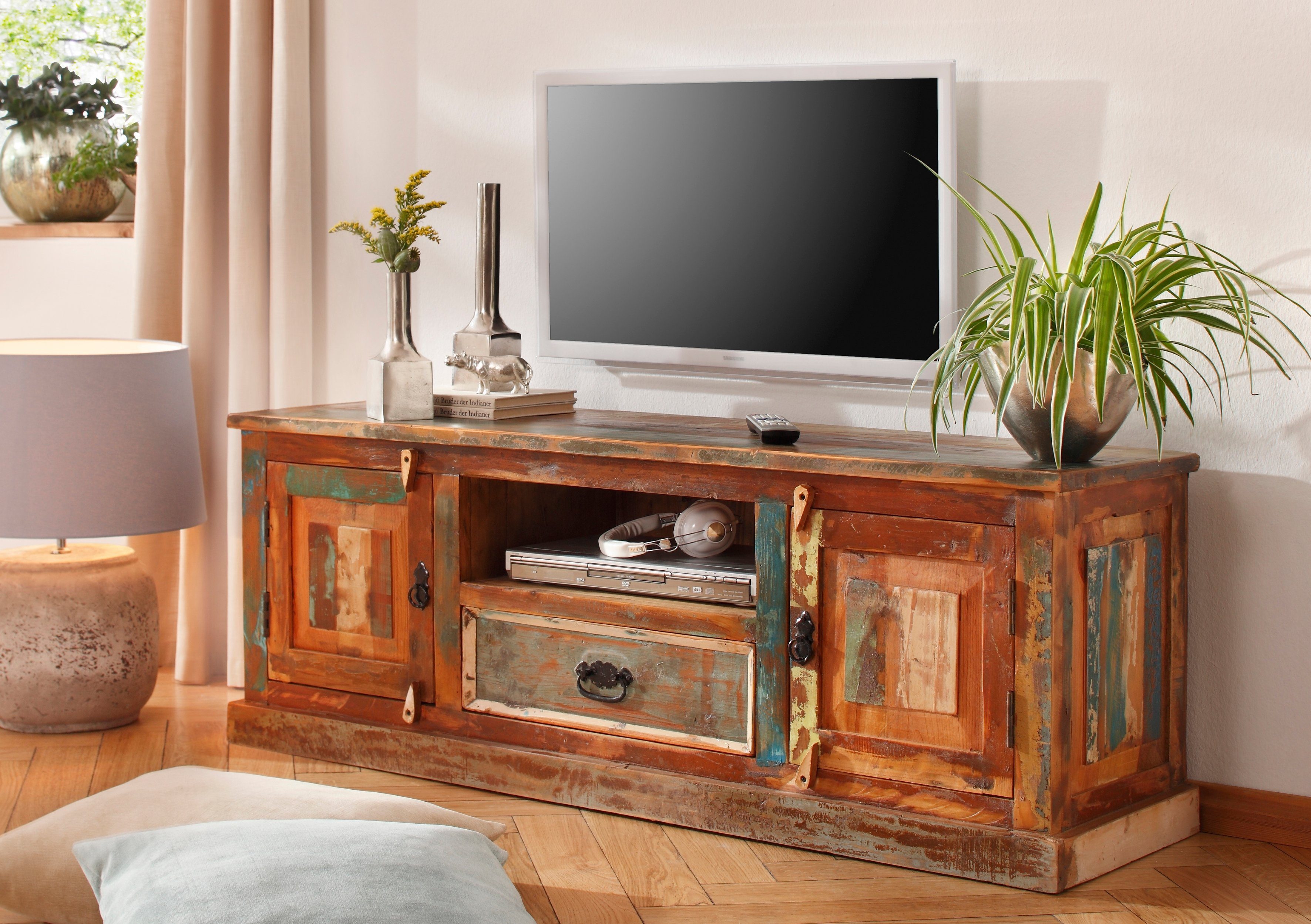 SIT Tv-meubel Riverboat Breedte 140 cm, shabby chic, vintage lowboards maat 140x40x50 cm multicolor