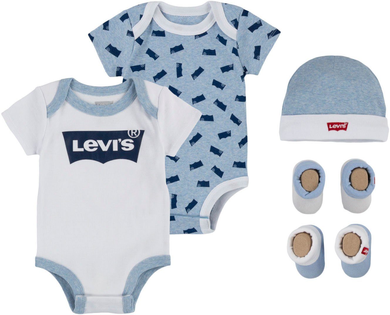 Levi's Kidswear Body met korte mouwen Neugeborenen geschenkset BATWING 5-delig (5-delig)