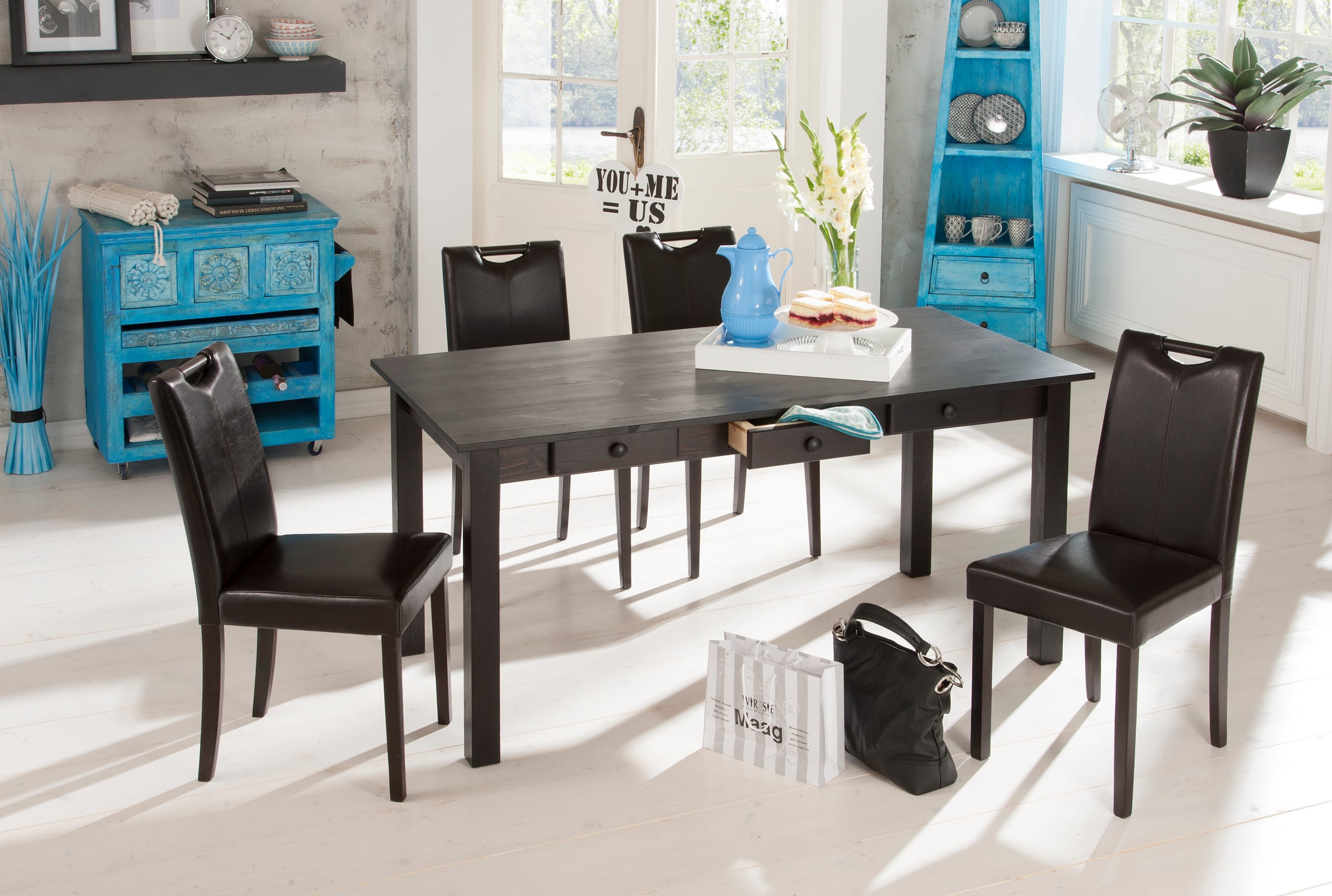 Home affaire Eetkamerstoel Stuhlparade in twee verschillende stofkwaliteiten, zithoogte 46 cm (set, 2 stuks)