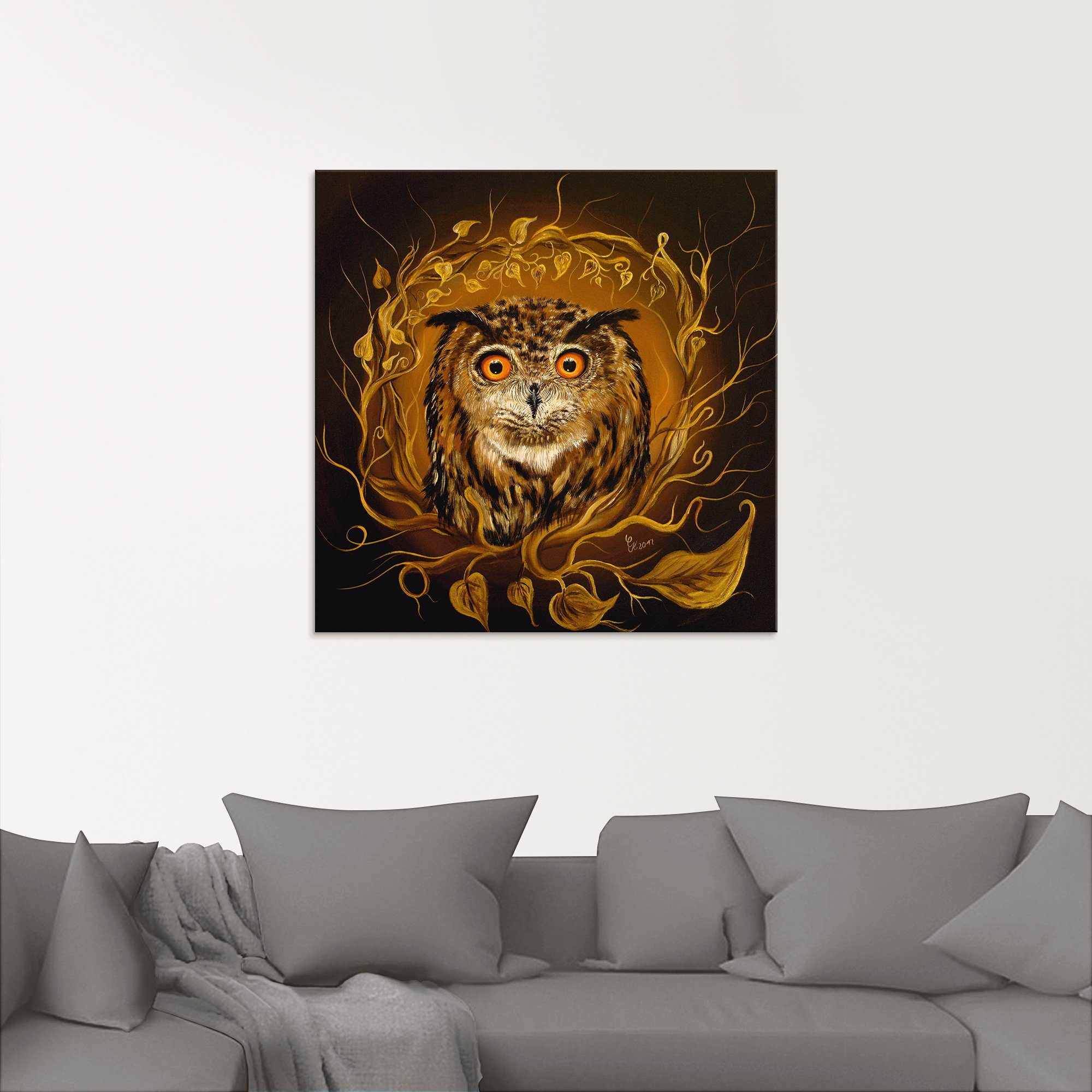 Artland Print op glas Uil van de vrede in verschillende maten