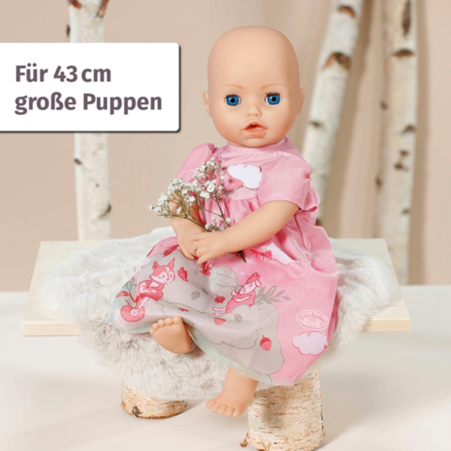 Baby Annabell Poppenkleding Jurk roze eekhoorntje, 43 cm