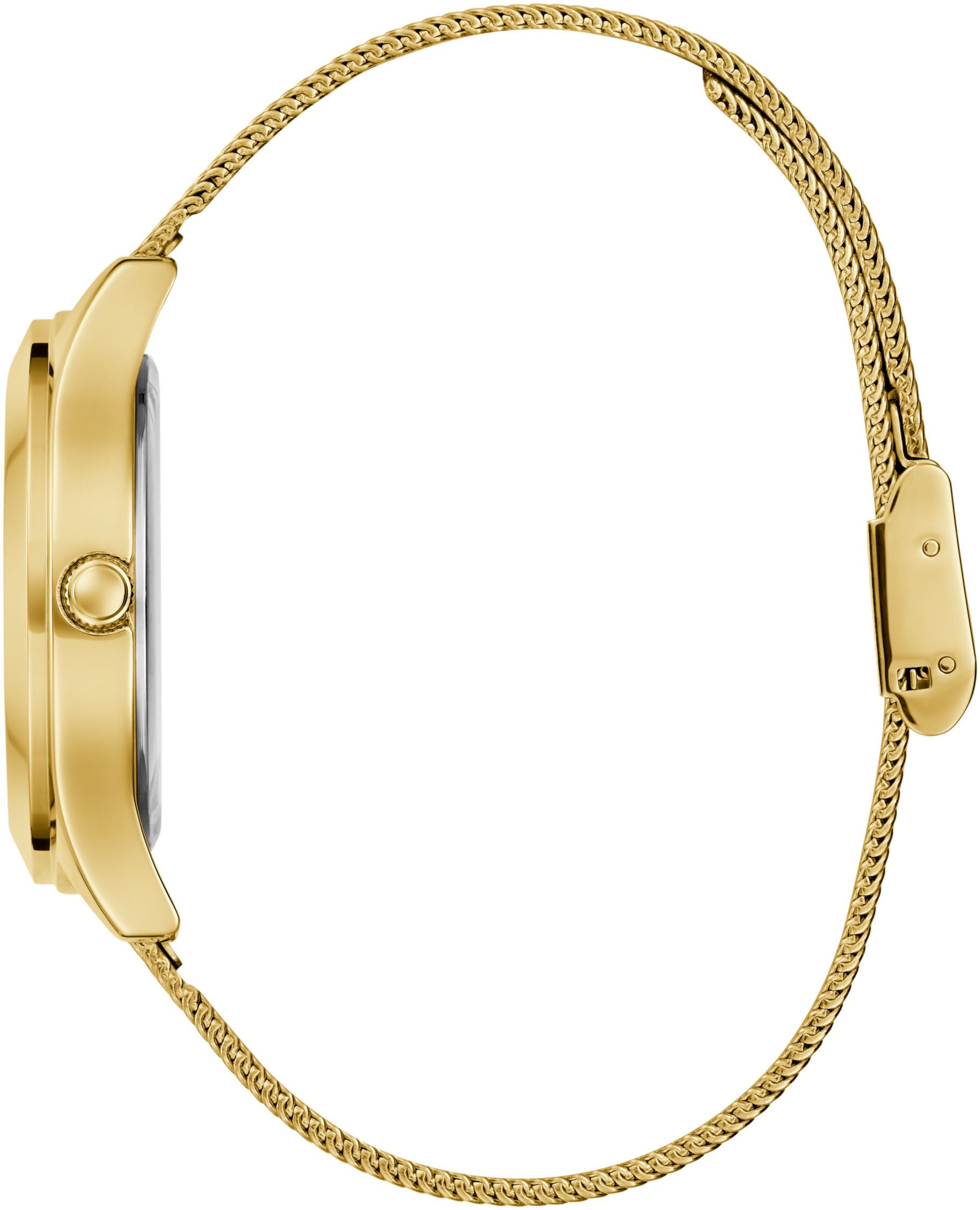 Guess Kwartshorloge GLITZ PLAQUE Horloge, dameshorloge, stalen band, mineraalglas, analoog