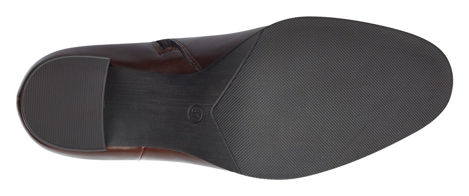 Marco Tozzi Laarsjes ANGIO blokhak, business schoen met plooien in slouchy look