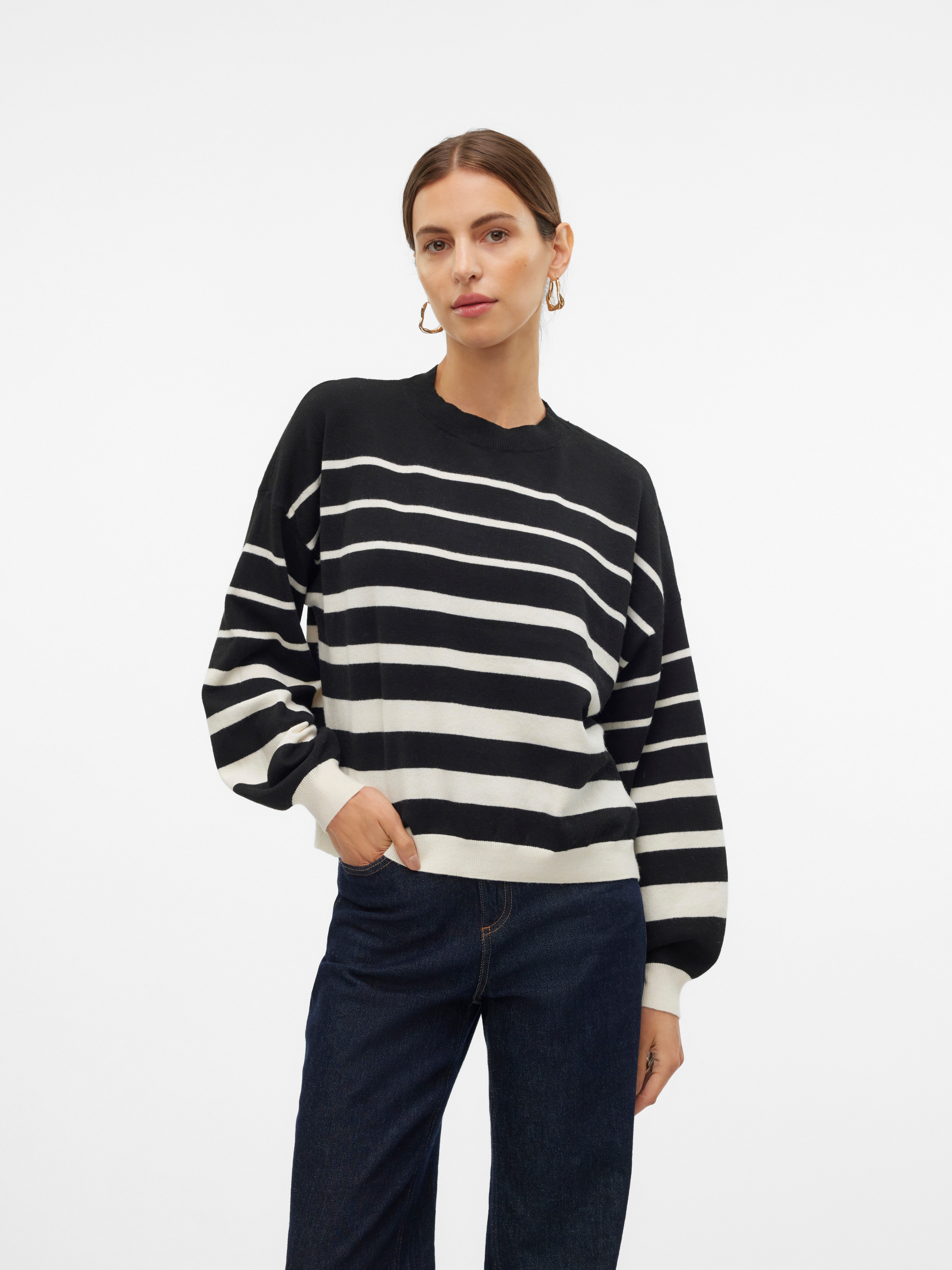 Vero Moda Gebreide trui VMRAIN LS O-NECK PULLOVER ENT