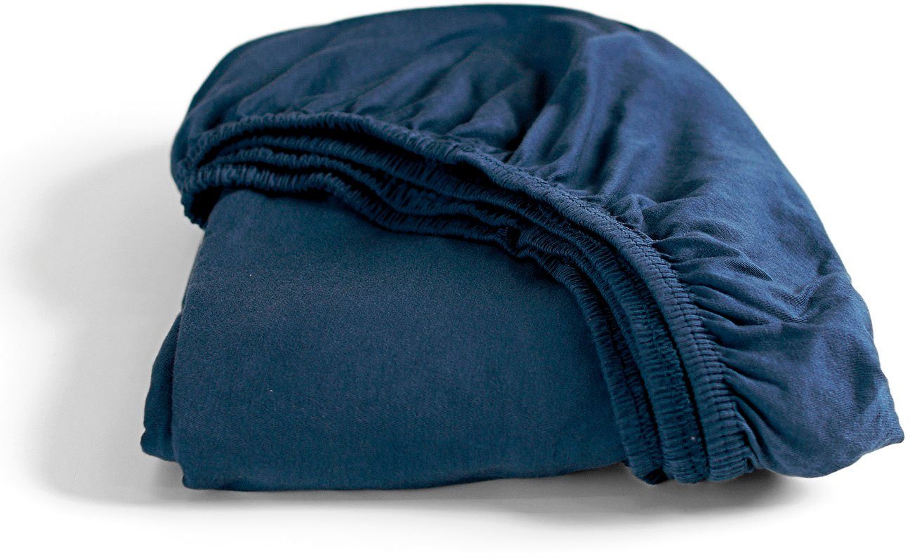 Cinderella Hoeslaken Jersey kreuk- en knoopvrij, tot 25 cm hoogte (1 stuk) hoeslakens maat 200 cm x 210-220 cm blauw