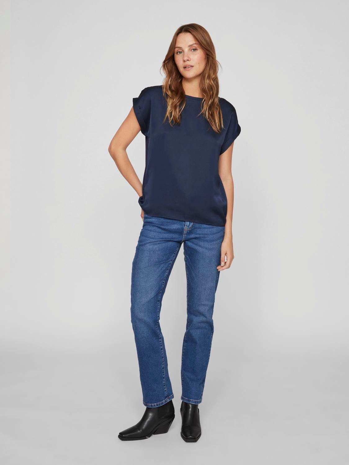 Vila Shirt met korte mouwen VIELLETTE S/S SATIN TOP - NOOS