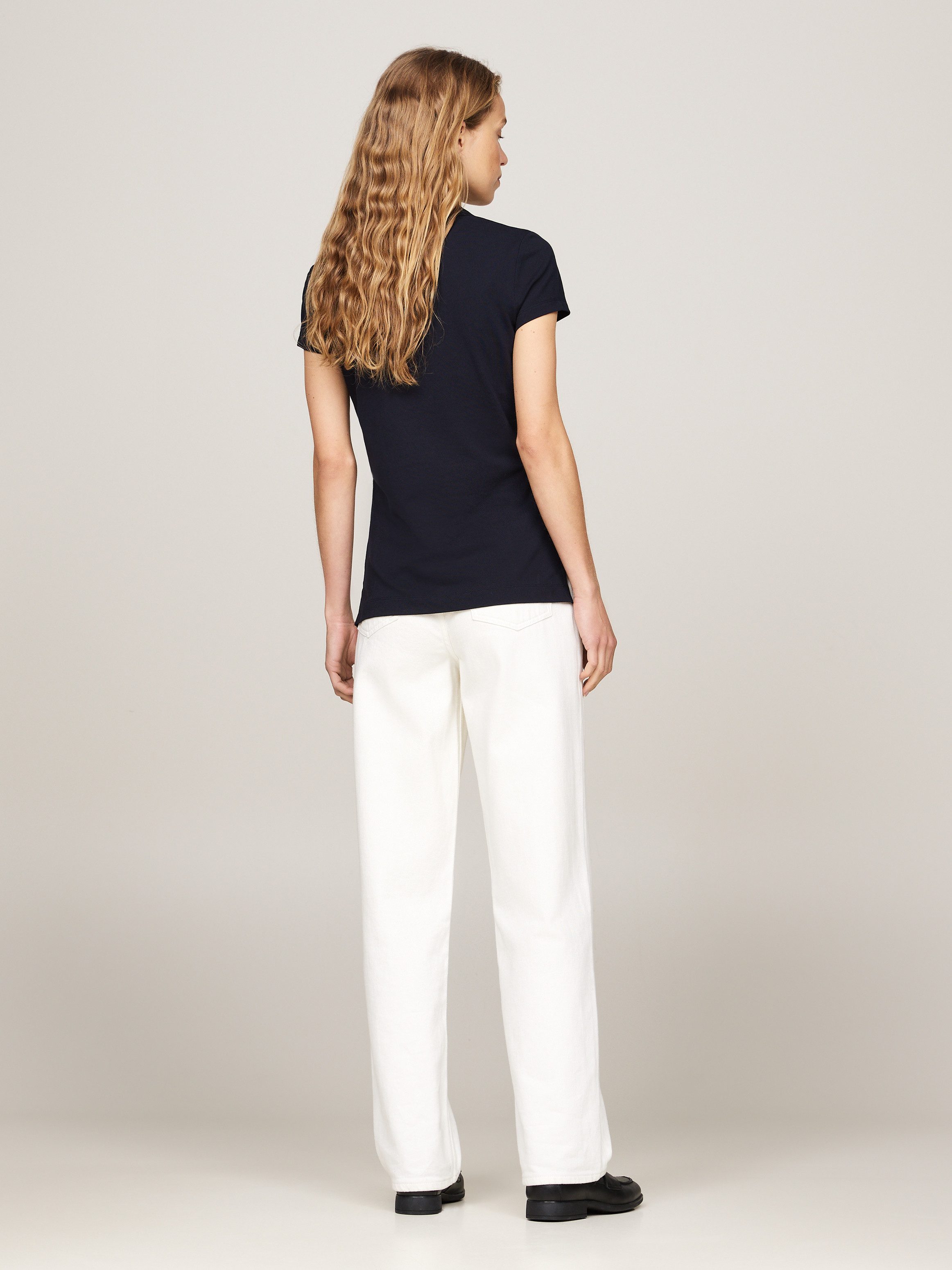 Tommy Hilfiger Poloshirt SLIM SCRIPT GRAPHIC POLO SS met tommy hilfiger script-logo-opschrift