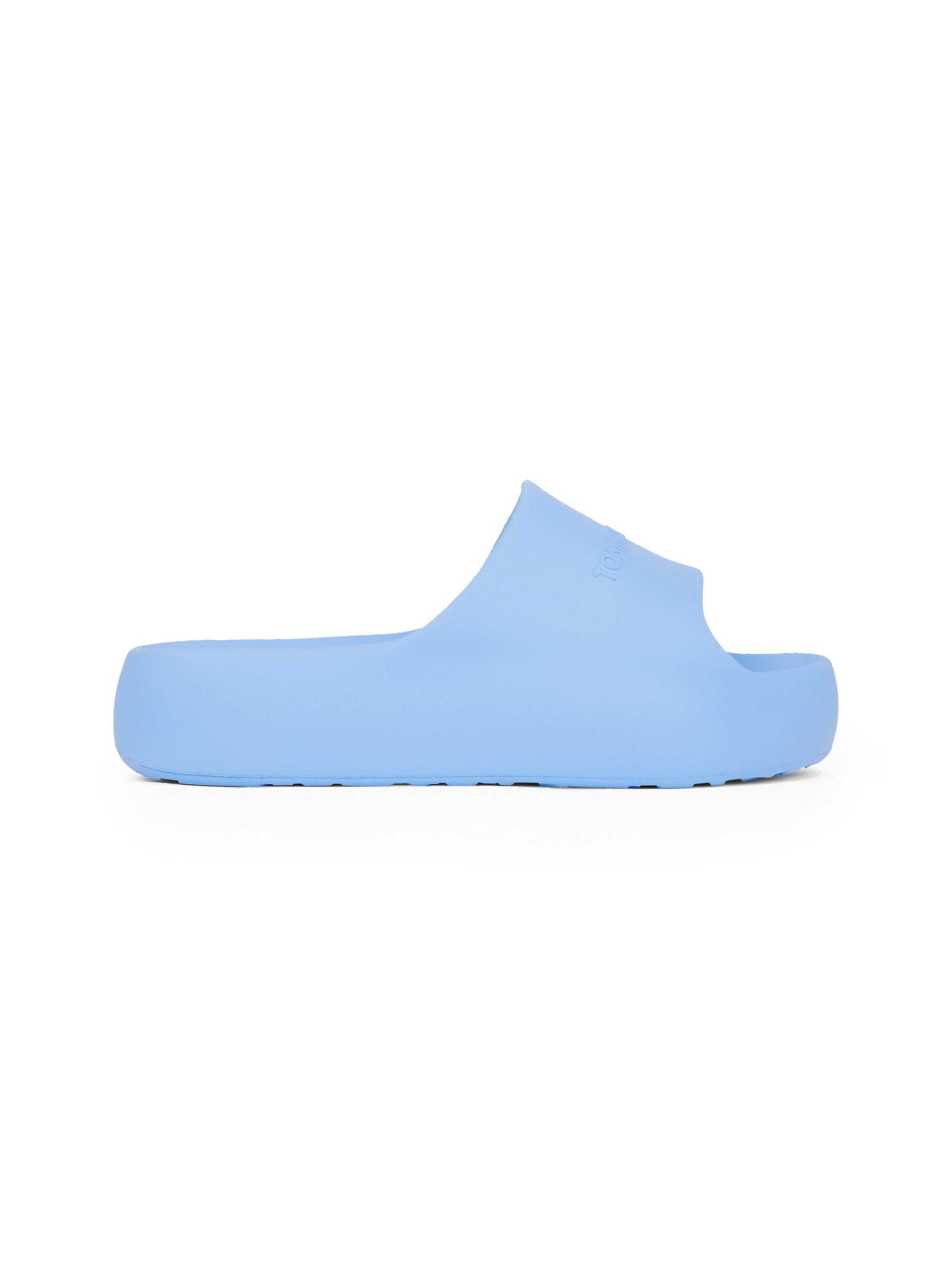 TOMMY JEANS Slippers TJW CHUNKY POOL SLIDE ESS , plateau, zomerschoen, instapschoen, comfortabele schoen, logo-opdruk