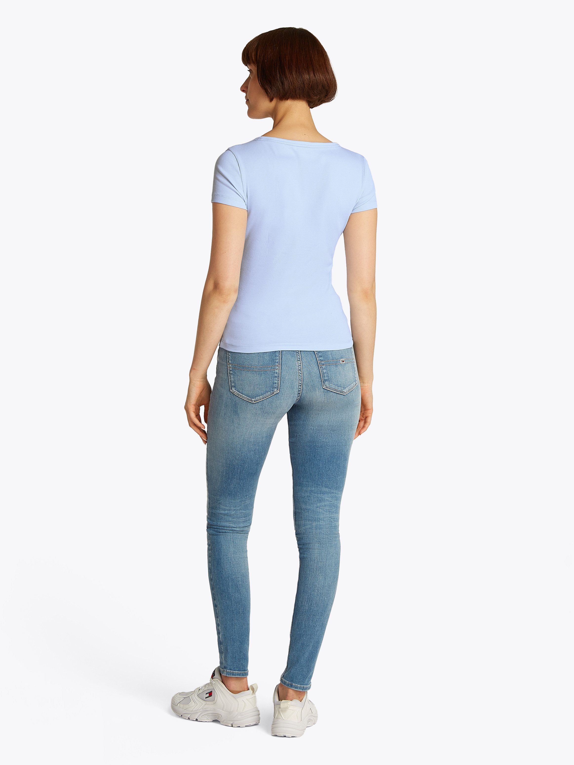 TOMMY JEANS Shirt met korte mouwen TJW SLIM ESSENTIAL RIB V SS