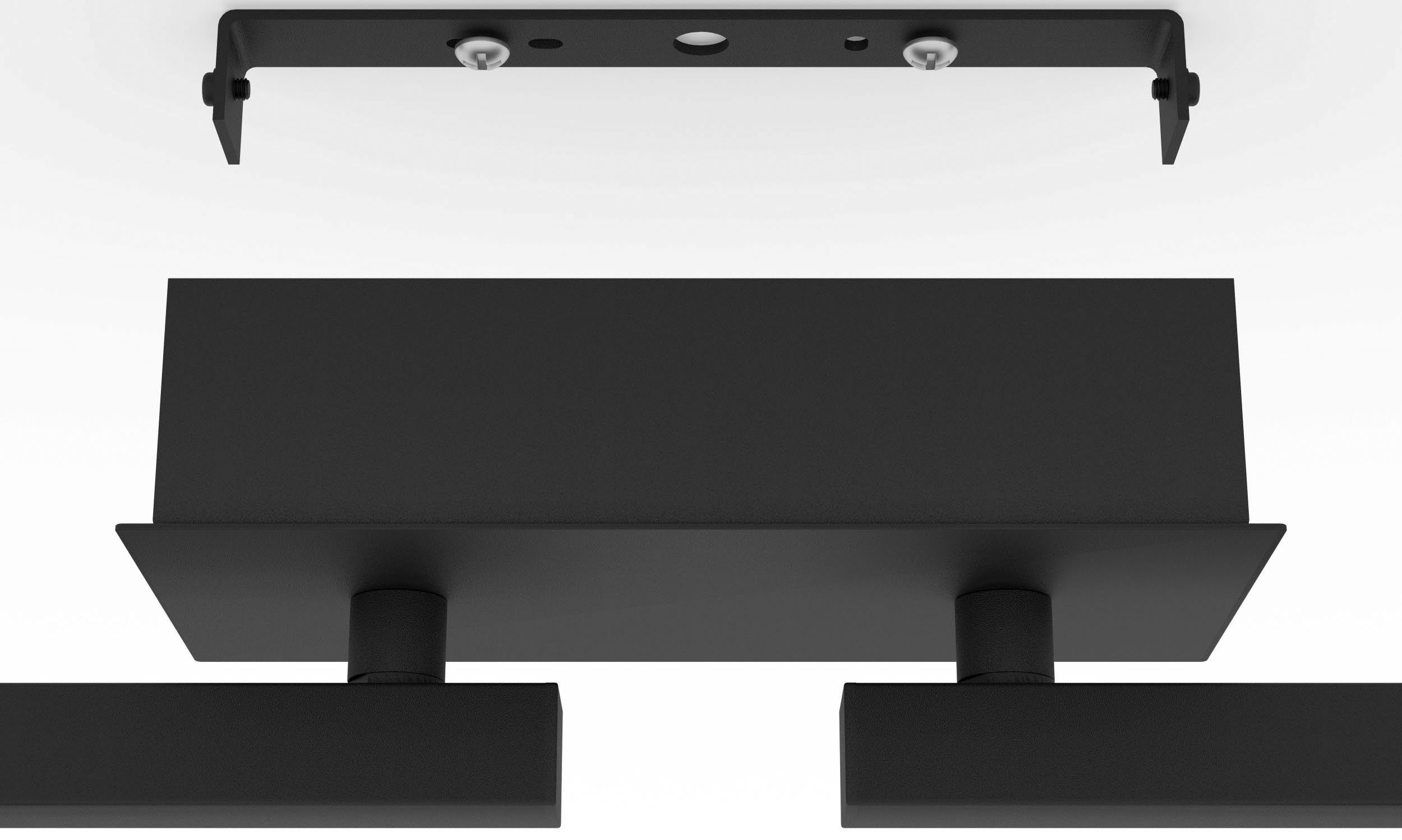 EGLO Ledplafondspots CARDILLIO Plafondspot in zwart van alu, staal - 3,2W en 3,3W - warmwit (1 stuk)