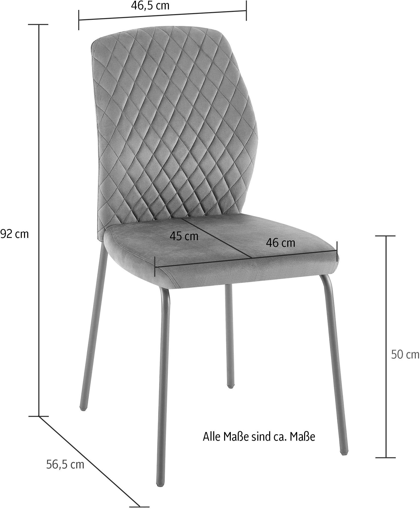 SalesFever Stoel met 4 poten met honingraatpatroon op de rug (set, 2 stuks)
