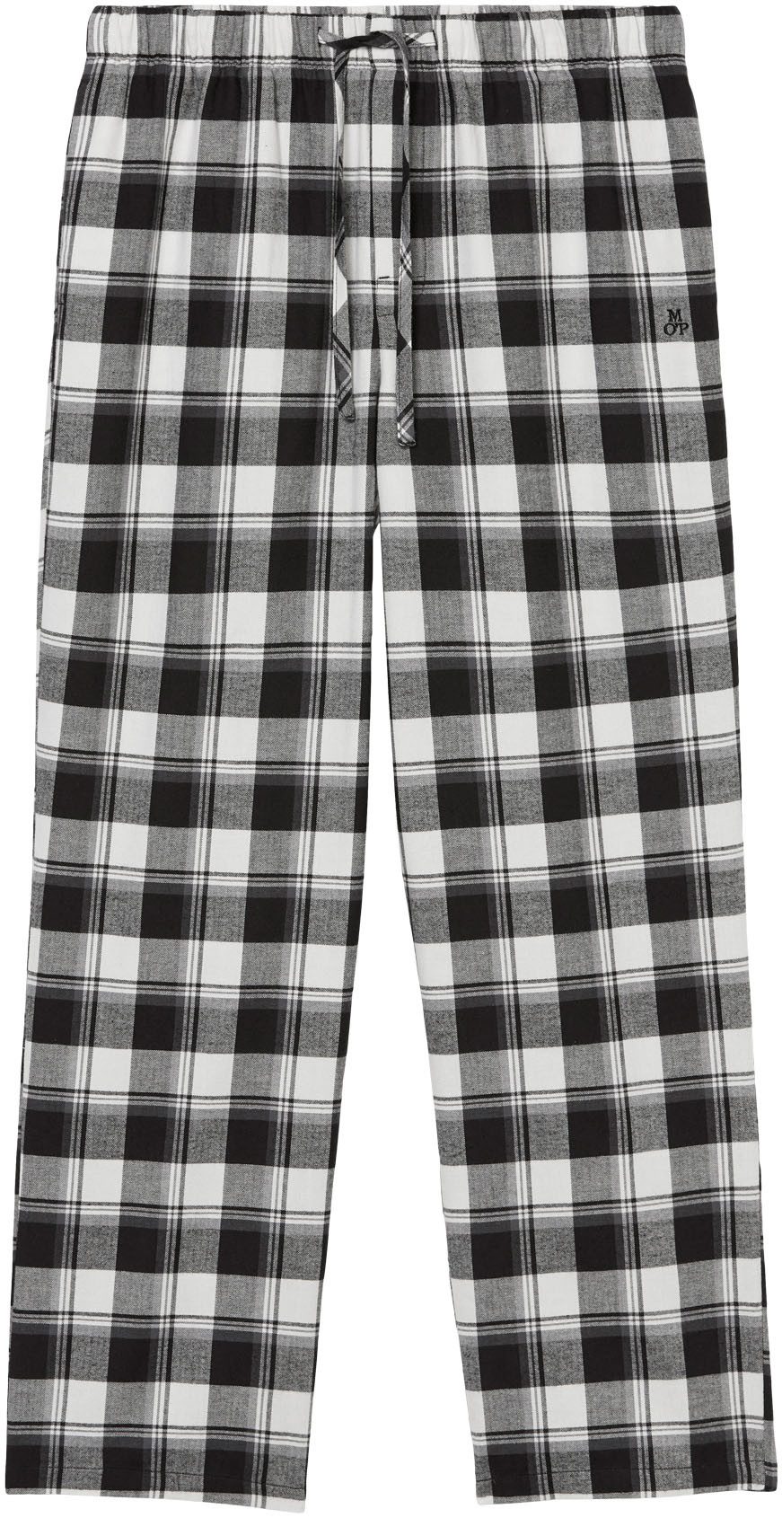 Marc O'Polo Pyjamabroek Homey flanel met bindstrik en steekzakken