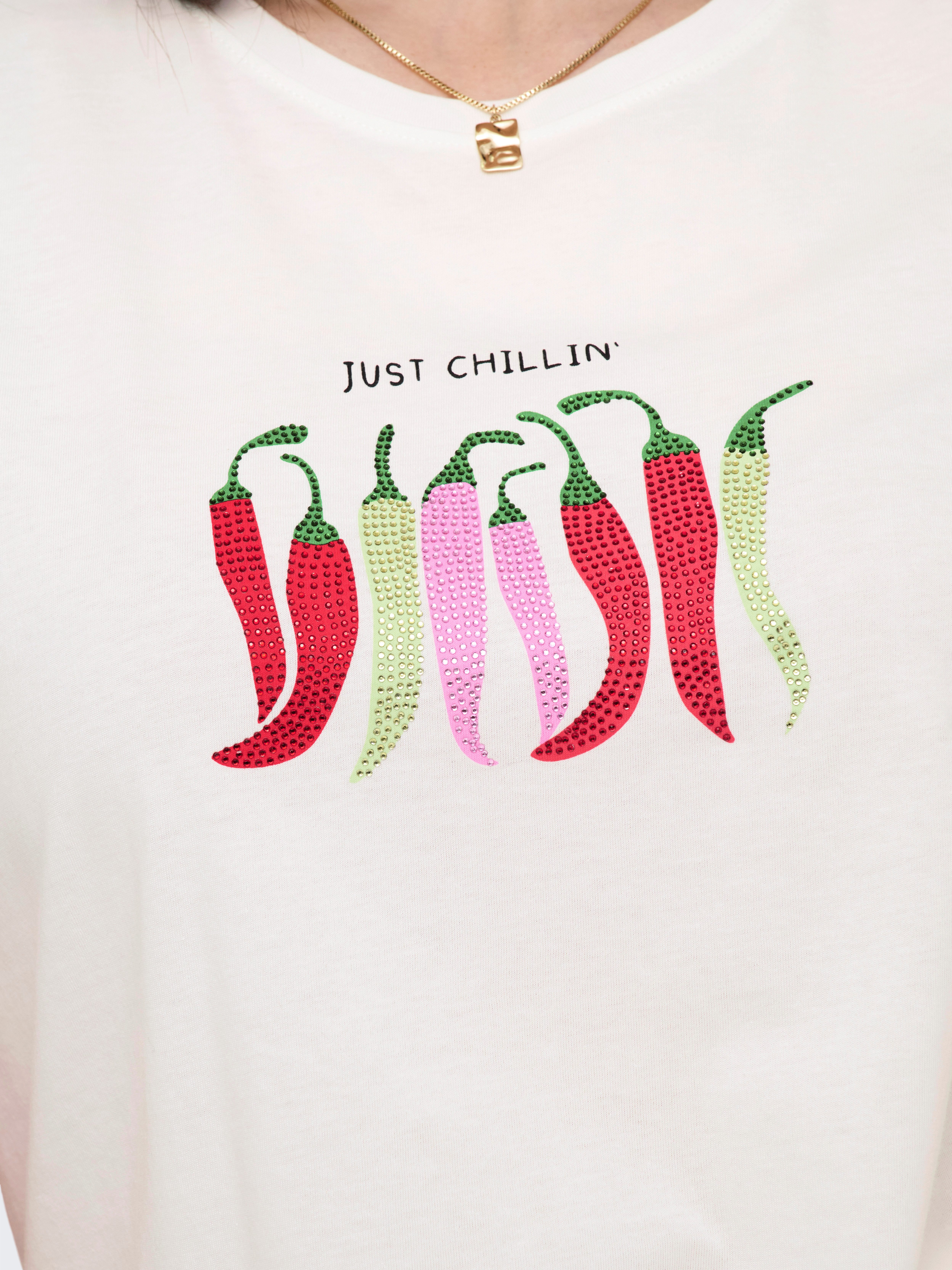 ONLY CARMAKOMA Shirt met korte mouwen CARKITA LIFE SS FOOD JEANS TEE JRS