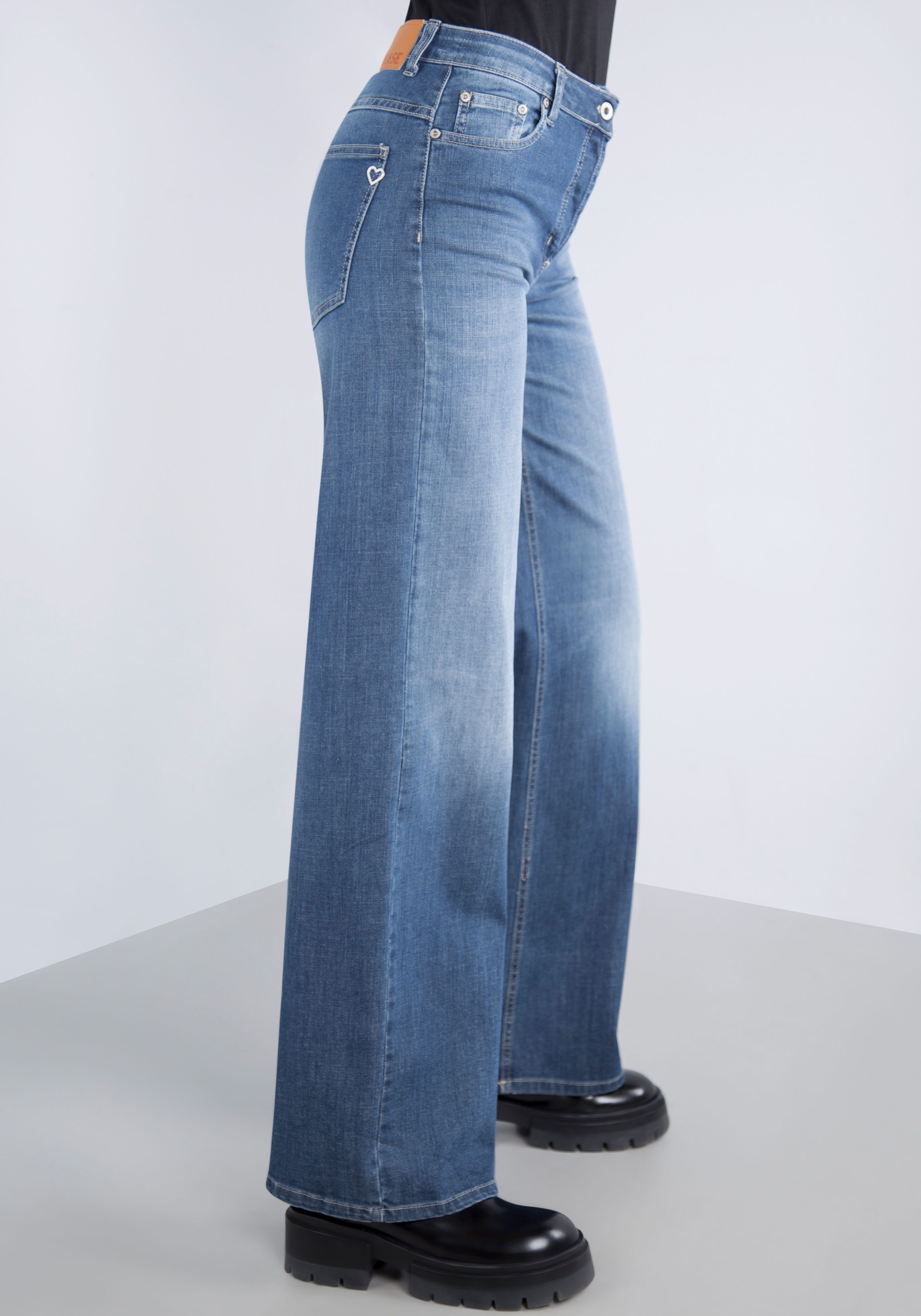 Please Jeans 5-pocket jeans met wijde pijpen