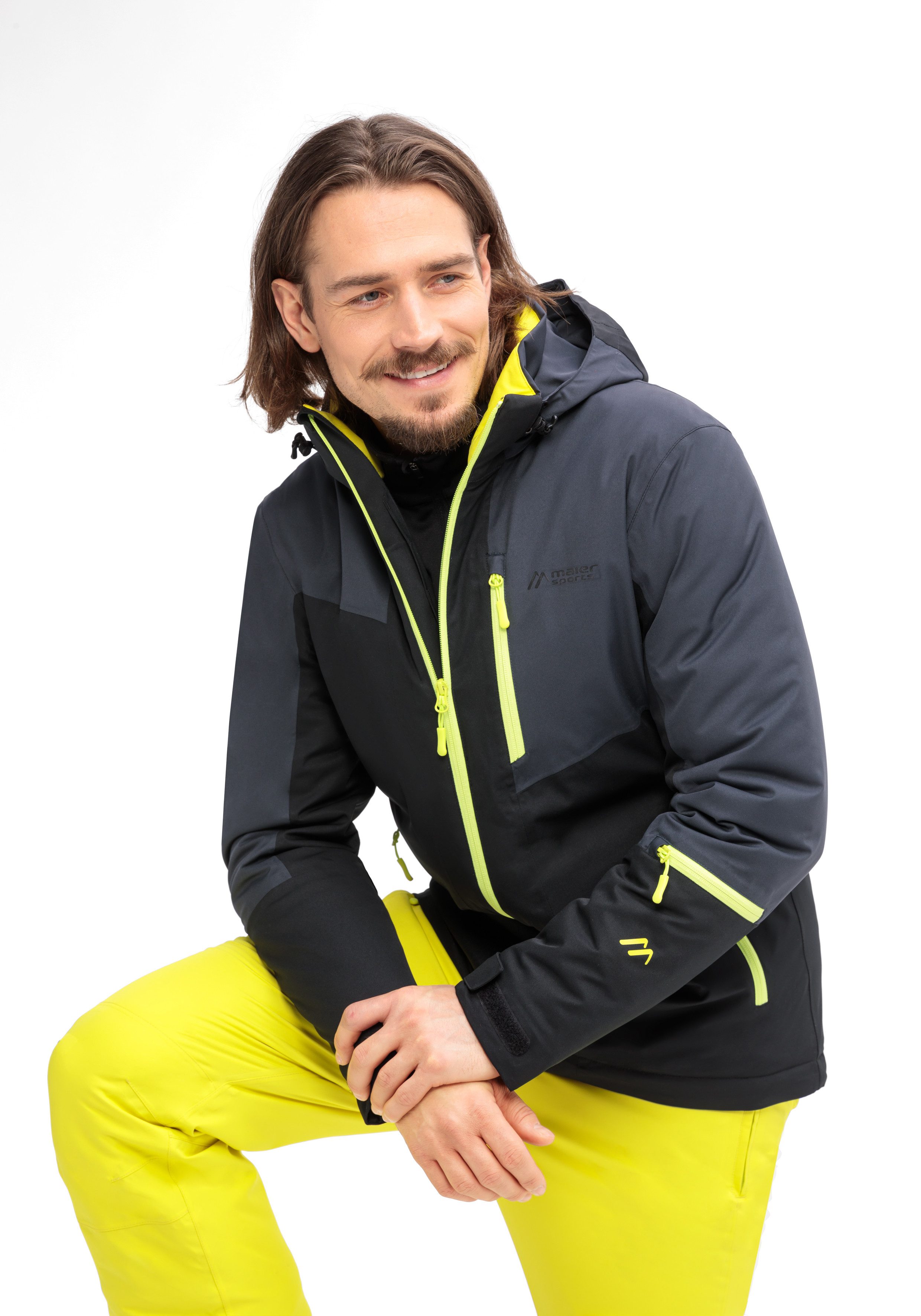 Maier Sports Ski-jack MONZABON M 2.0 Heren winterjack, waterdicht, 3 ritszakken en capuchon, regular fit