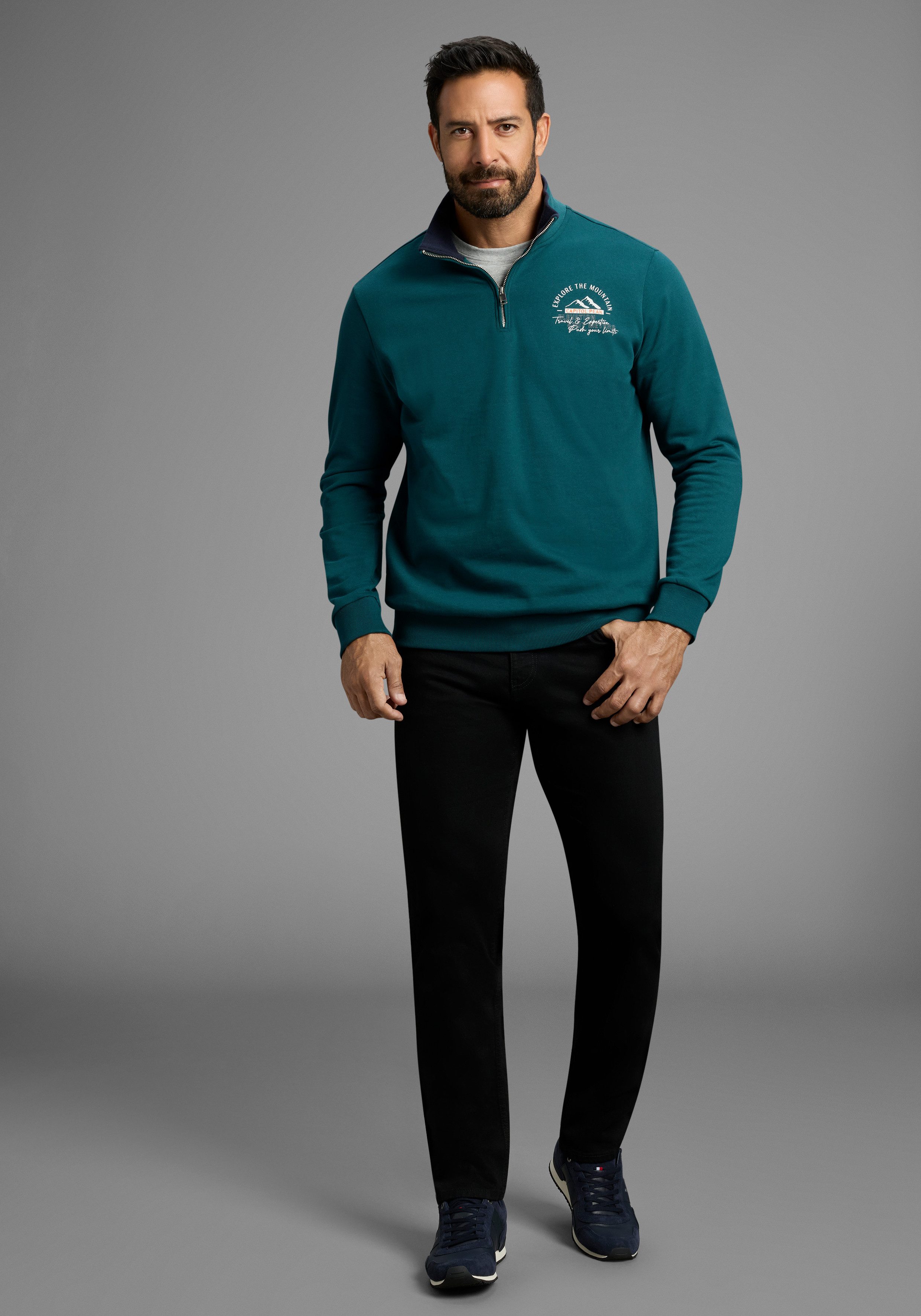 Man's World Sweatshirt met contrasterende kraag - nieuwe collectie