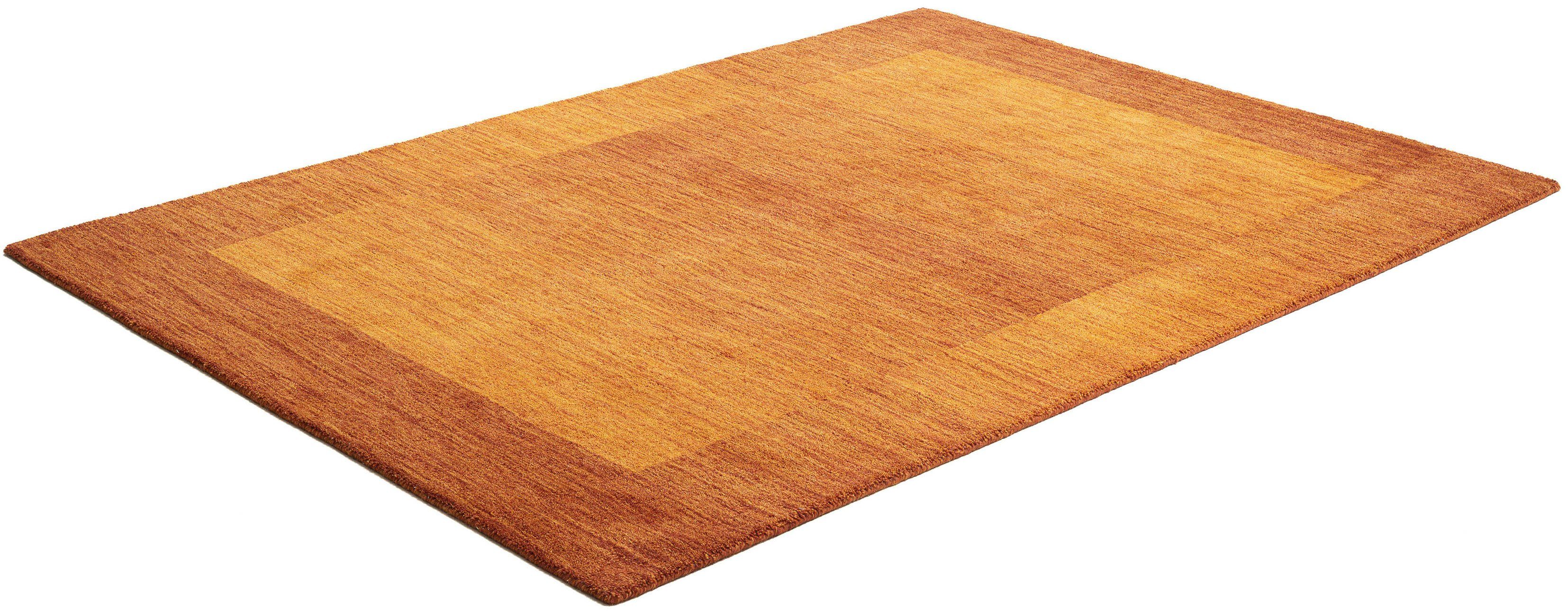 THEKO Wollen kleed Gabbeh super, Handgeweven vloerkleed, randdessin, zuivere wol, met de hand geweven