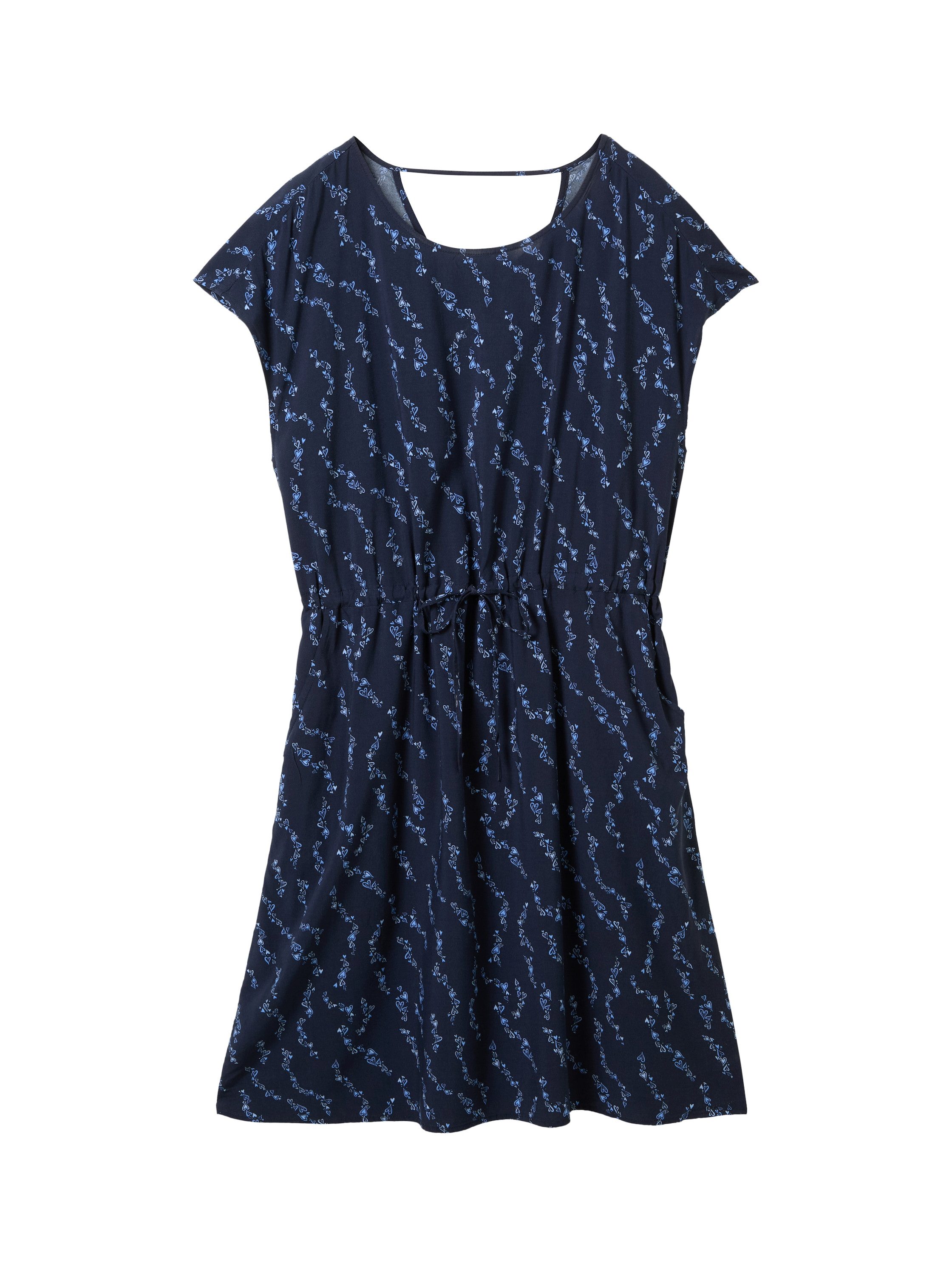 Tom Tailor Denim Gedessineerde jurk in midi-look en met insteekzakken