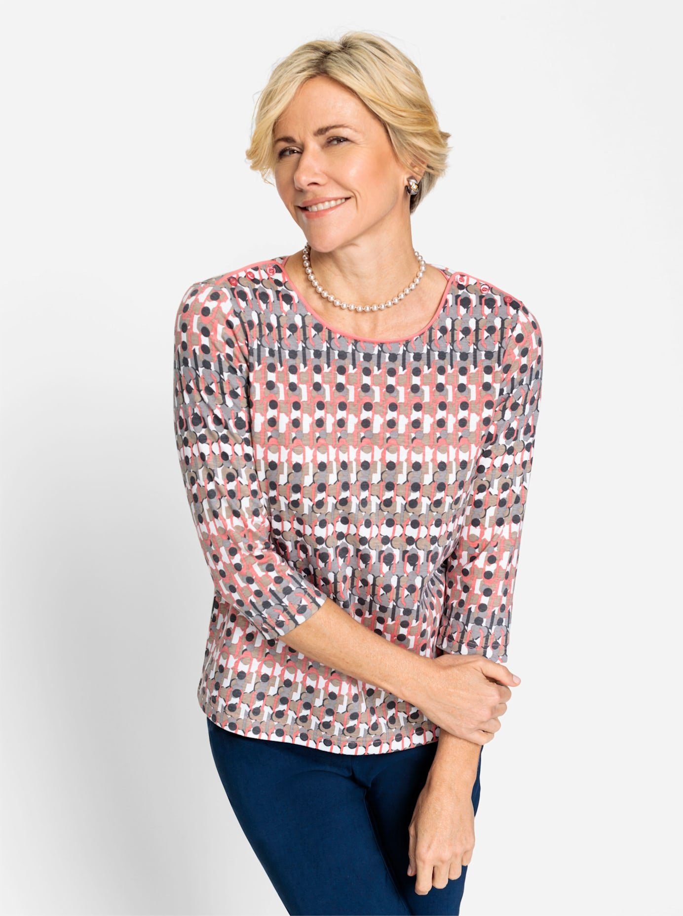 Classic Shirt met ronde hals Shirt (1-delig)