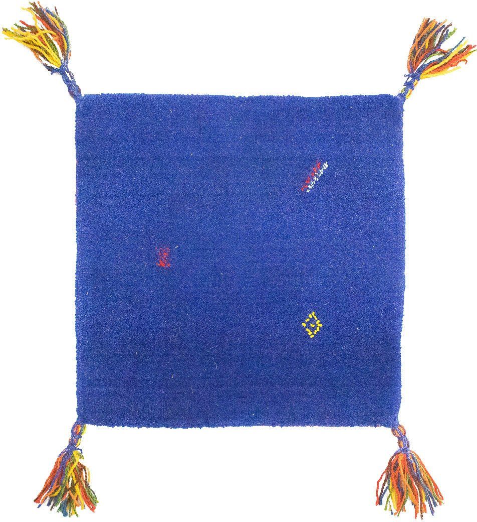 morgenland Wollen kleed Gabbeh-kleed Agra wollen vloerkleden maat 40 cm x 40 cm x 14 mm blauw