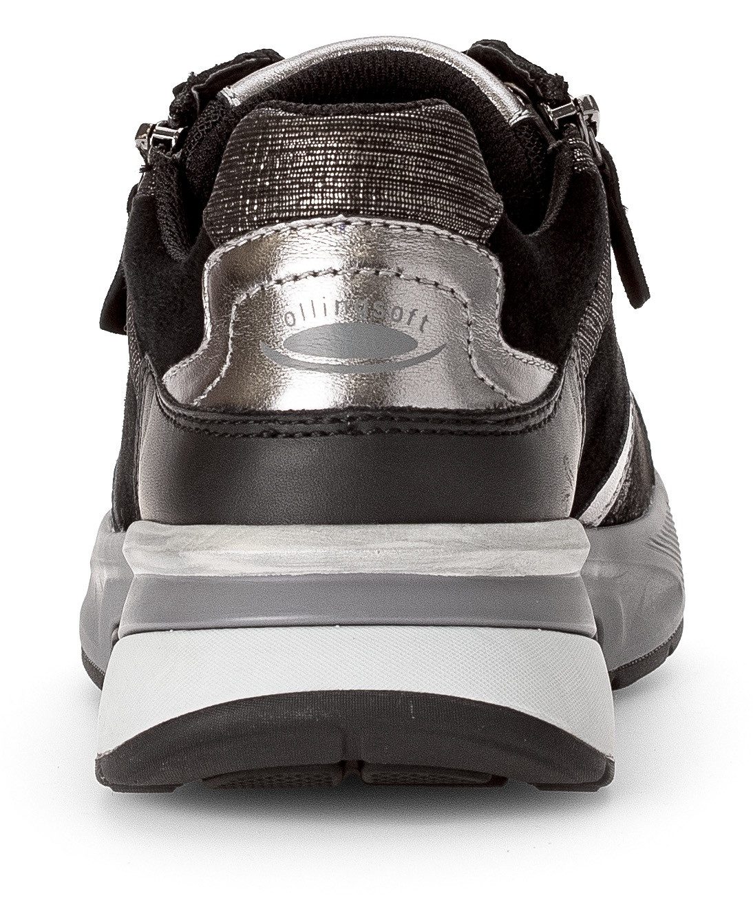 Gabor Rollingsoft Sneakers met sleehak , sleehak, vrijetijdsschoen, lage schoen, veterschoen, contrastafwerkingen
