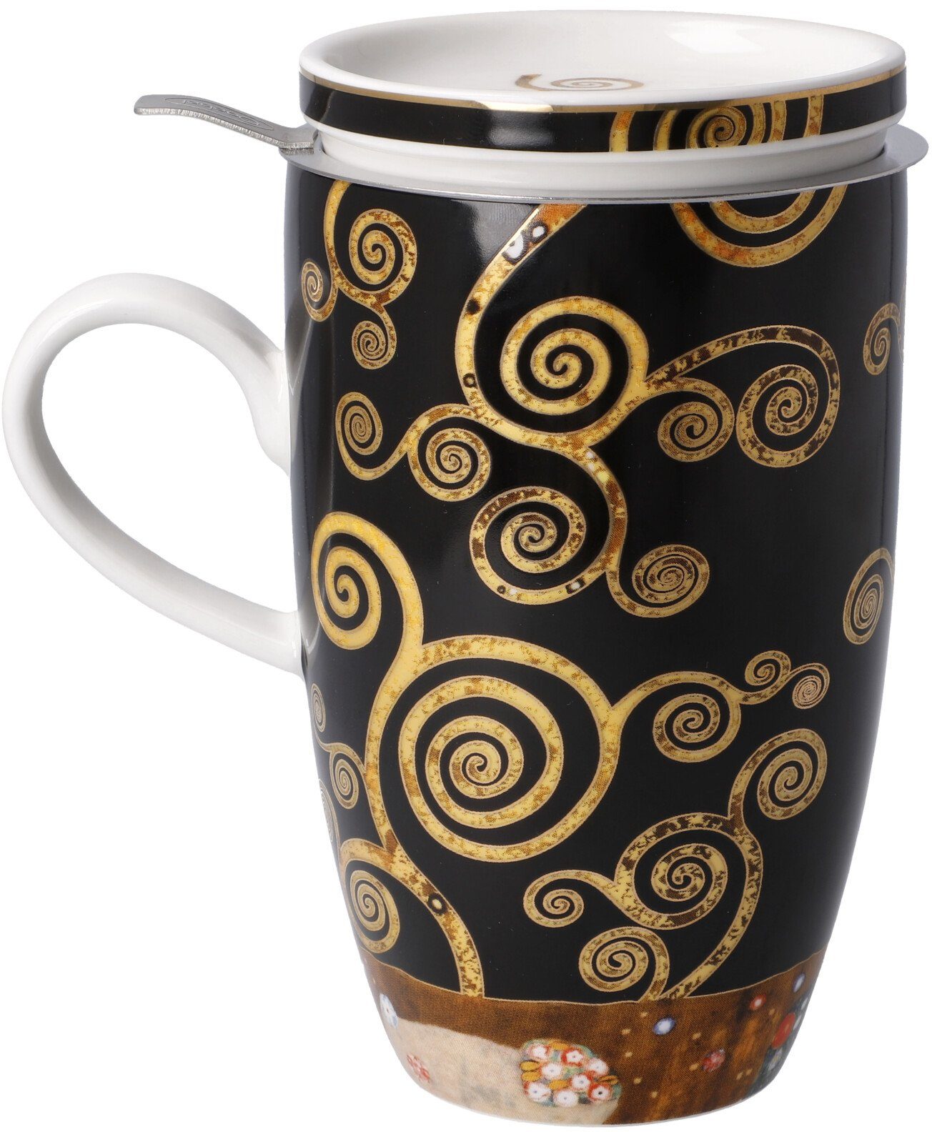 Goebel Kopje Klimt Artis Orbis, theekop met deksel/zeef, Gustav Klimt - De Levensboom