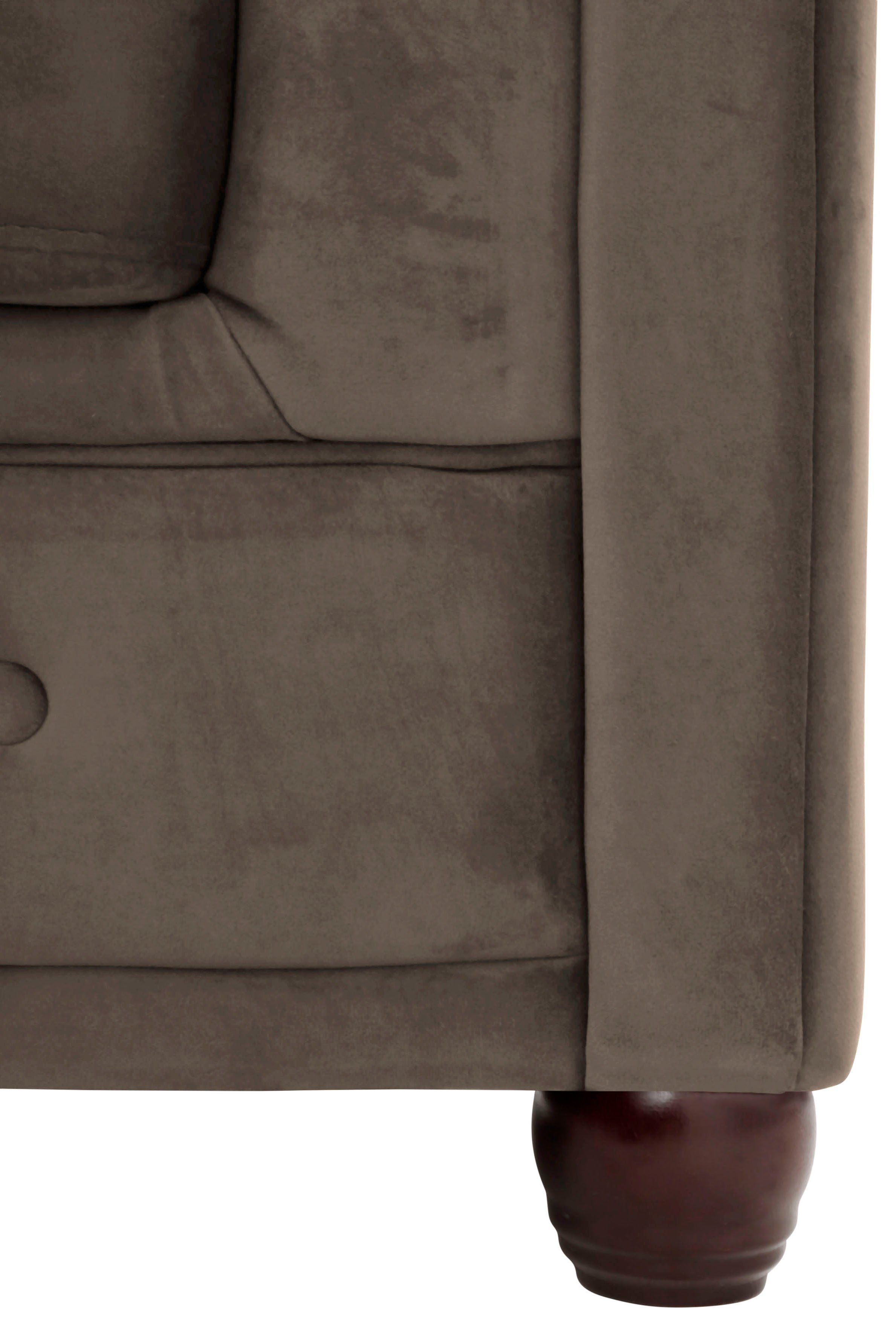 Home affaire Chesterfield-bank New Castle L-vorm hoogwaardige capitonnage in chesterfield-design, bxdxh: 255(171x72)