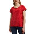 esprit t-shirt met all-over stippenprint rood