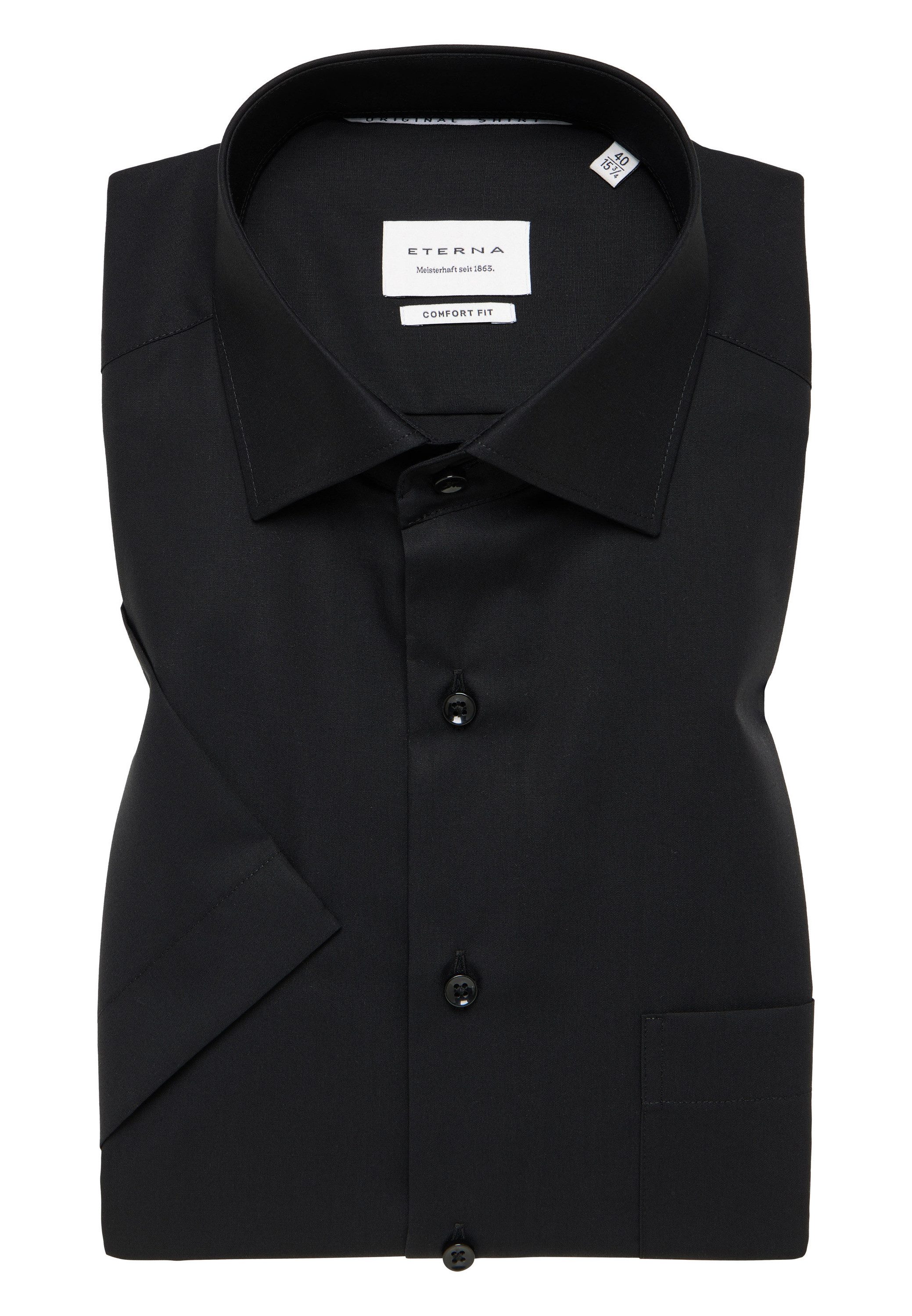 Eterna Overhemd met korte mouwen Comfort fit NON IRON (strijkvrij)