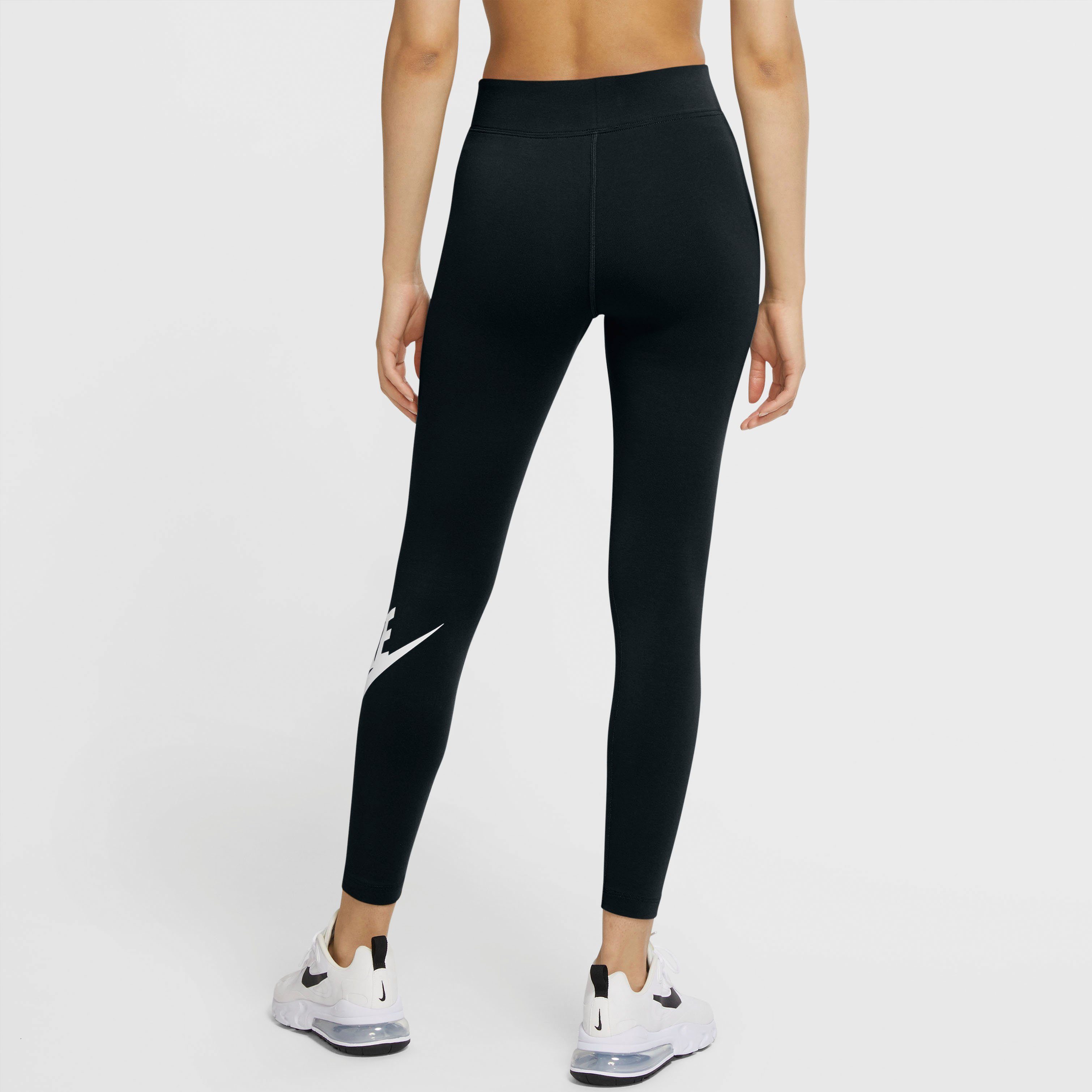Nike Sportswear Legging Essential Women's High-Waisted Graphic Leggings Zweetafvoerende high waist sportleggings met logo