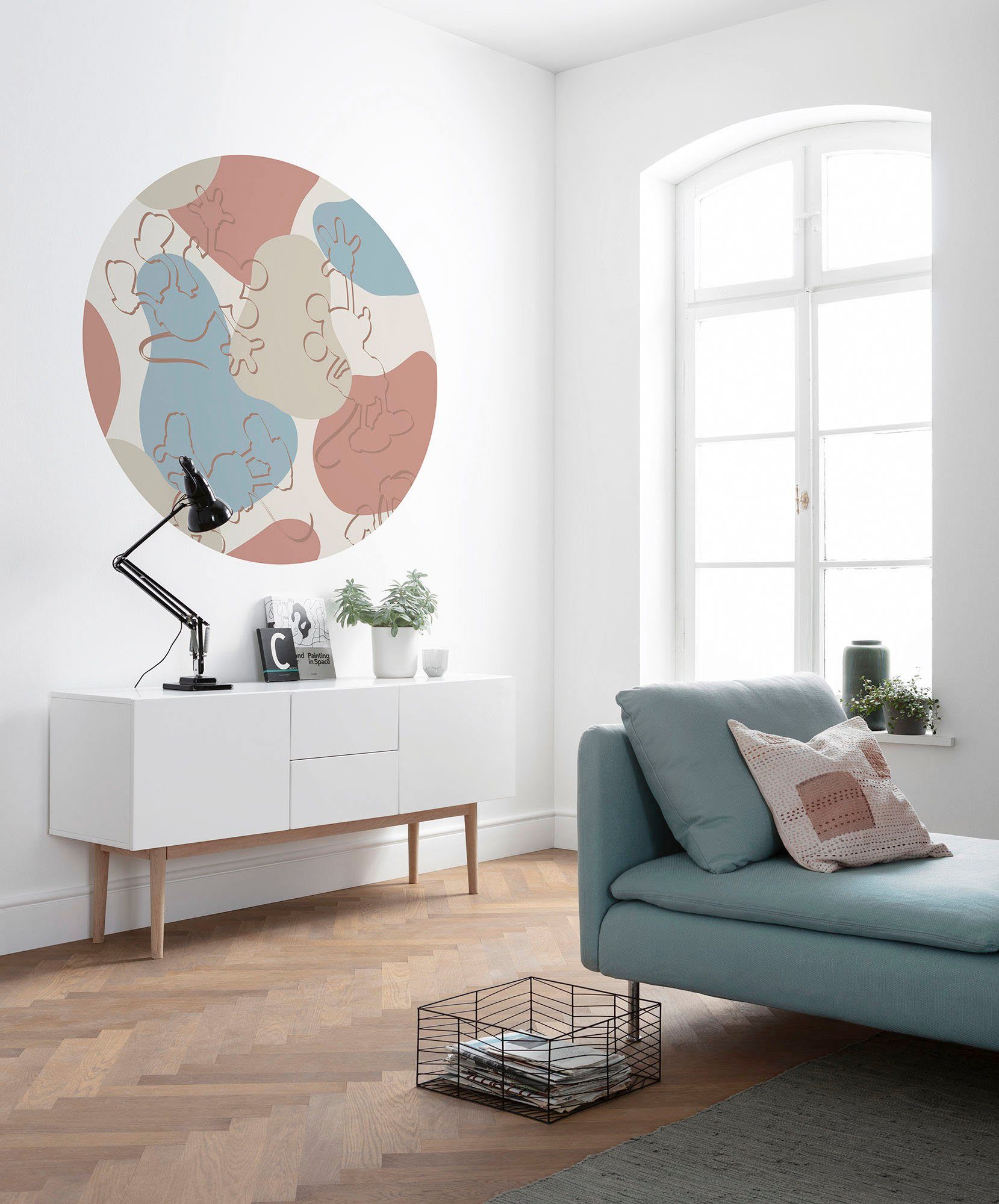 Komar Wandfolie Zelfklevend vlies - Mickey Terra Bubbles - afm. 125 x 125 cm (1 stuk)