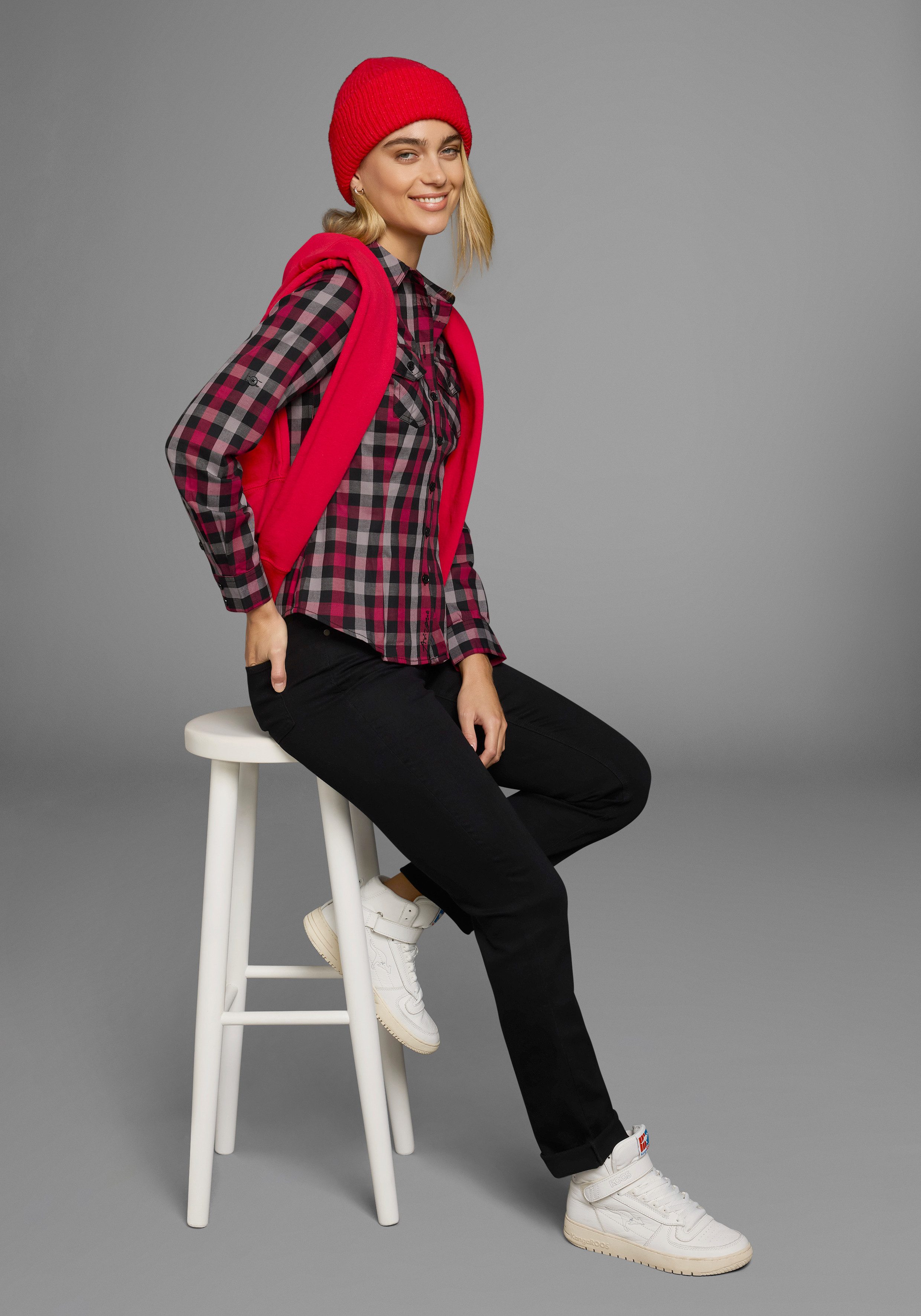 Arizona Geruite blouse Casual houthakkers-look