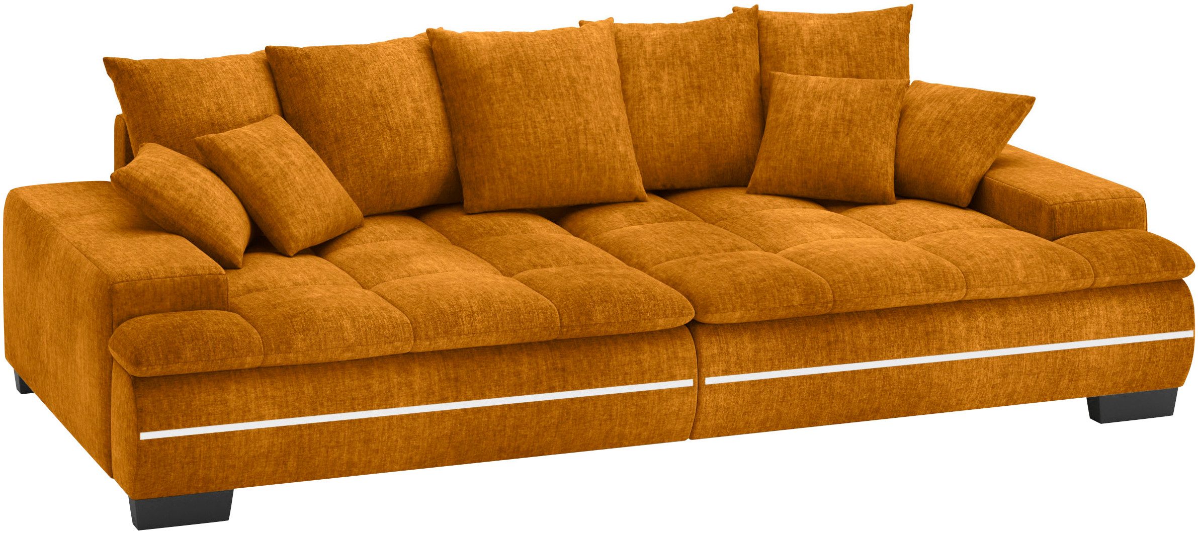 Mr. Couch Megabank Haiti II RGB-LED RGB-LED verlichting, met ambachtelijk gemaakte comfort-stiksel geel, xxl banken