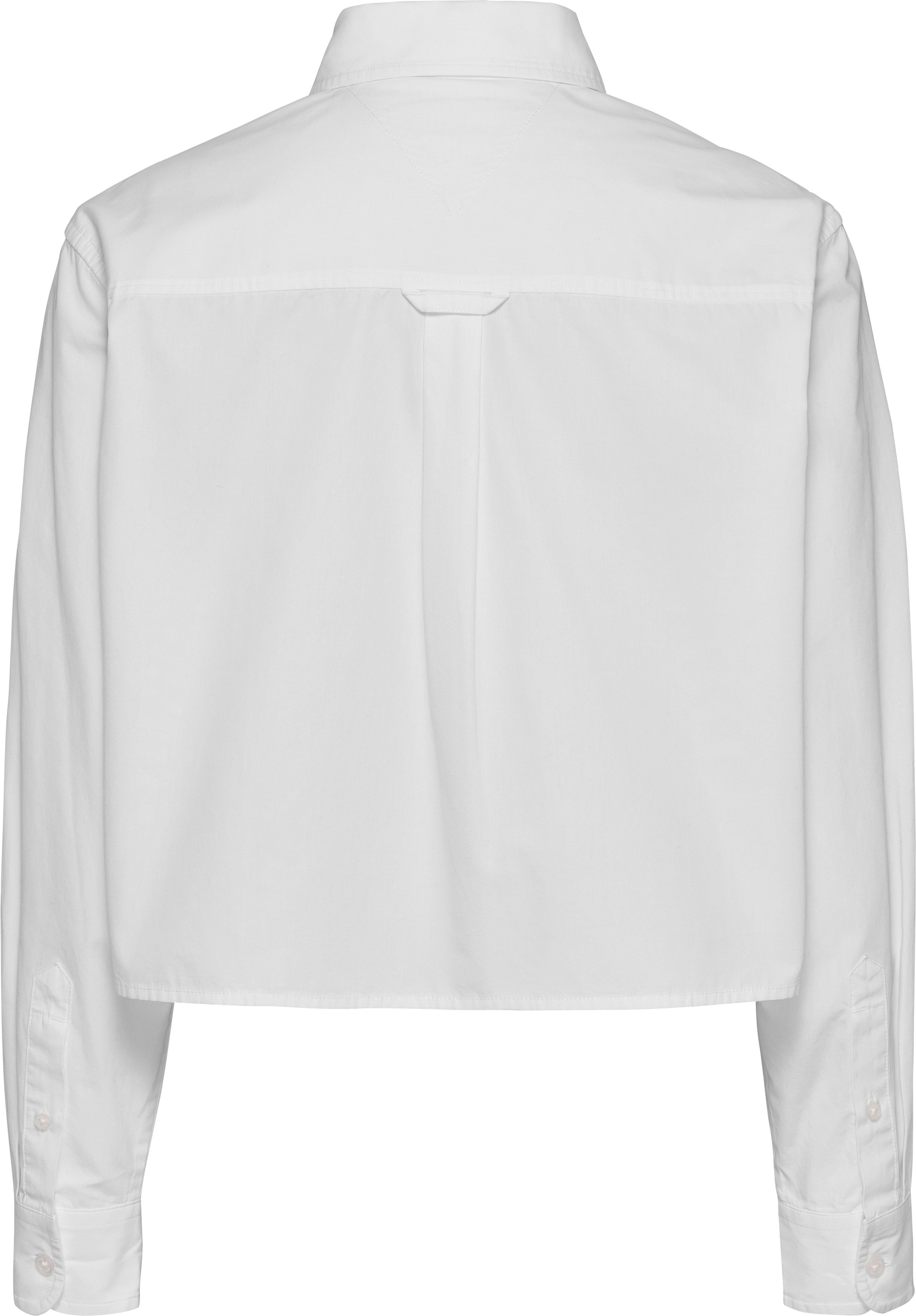 TOMMY JEANS Overhemdblouse TJW CRP RLX POPLIN SHIRT in verkorte lengte, met logoborduring