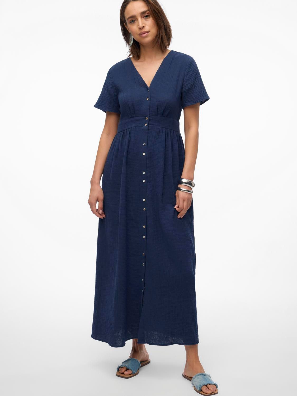 Vero Moda Maxi-jurk VMNATALI SS ANKLE DRESS WVN GA SPE