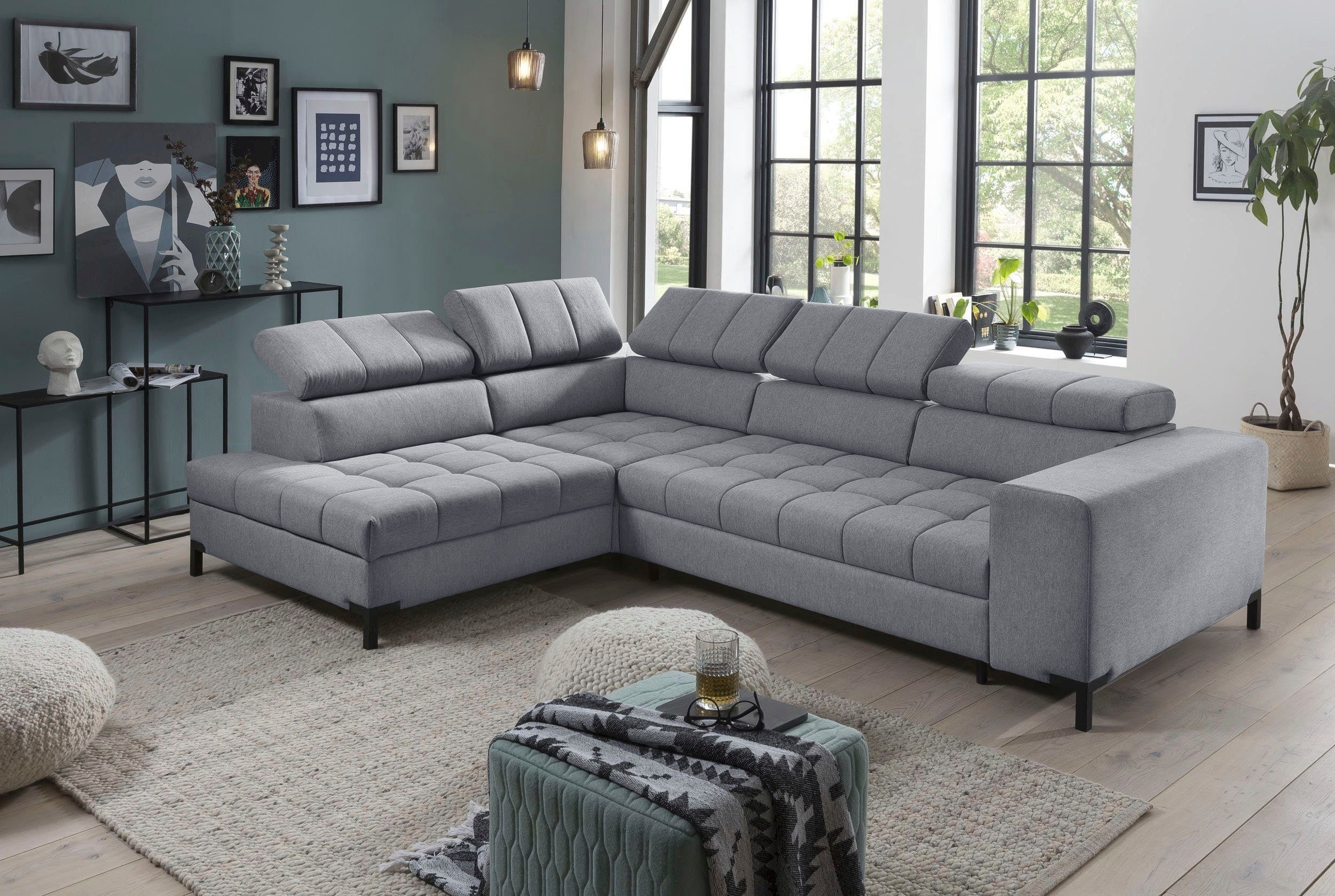 exxpo - sofa fashion Hoekbank Bocco, hoogwaardige afwerking, geweldig zitcomfort, comfortabel, L-vorm