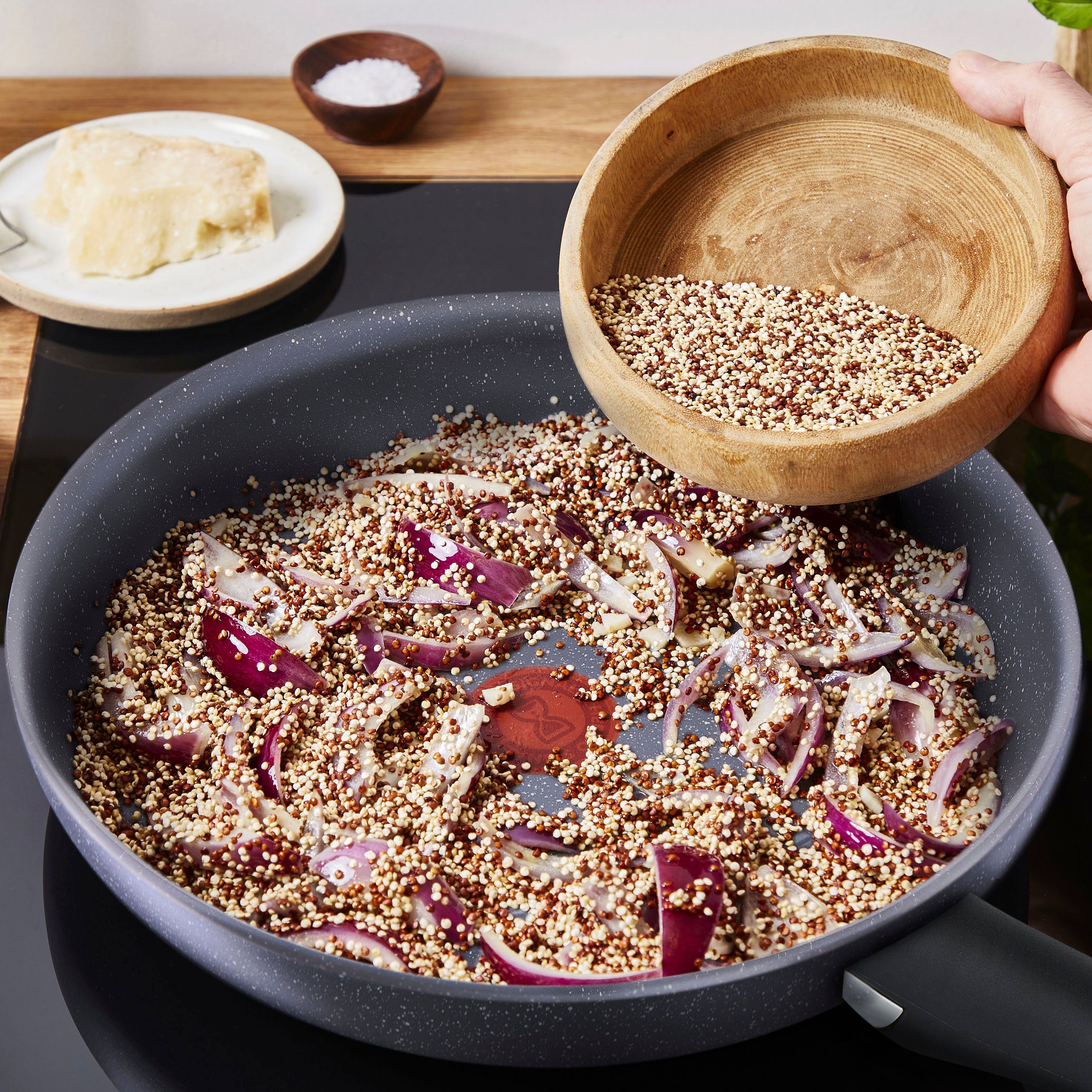 Tefal Pannenset Healthy Chef Mineralia+ anti-aanbakverzegeling, thermo-signaal, inductie (set, 2-delig)