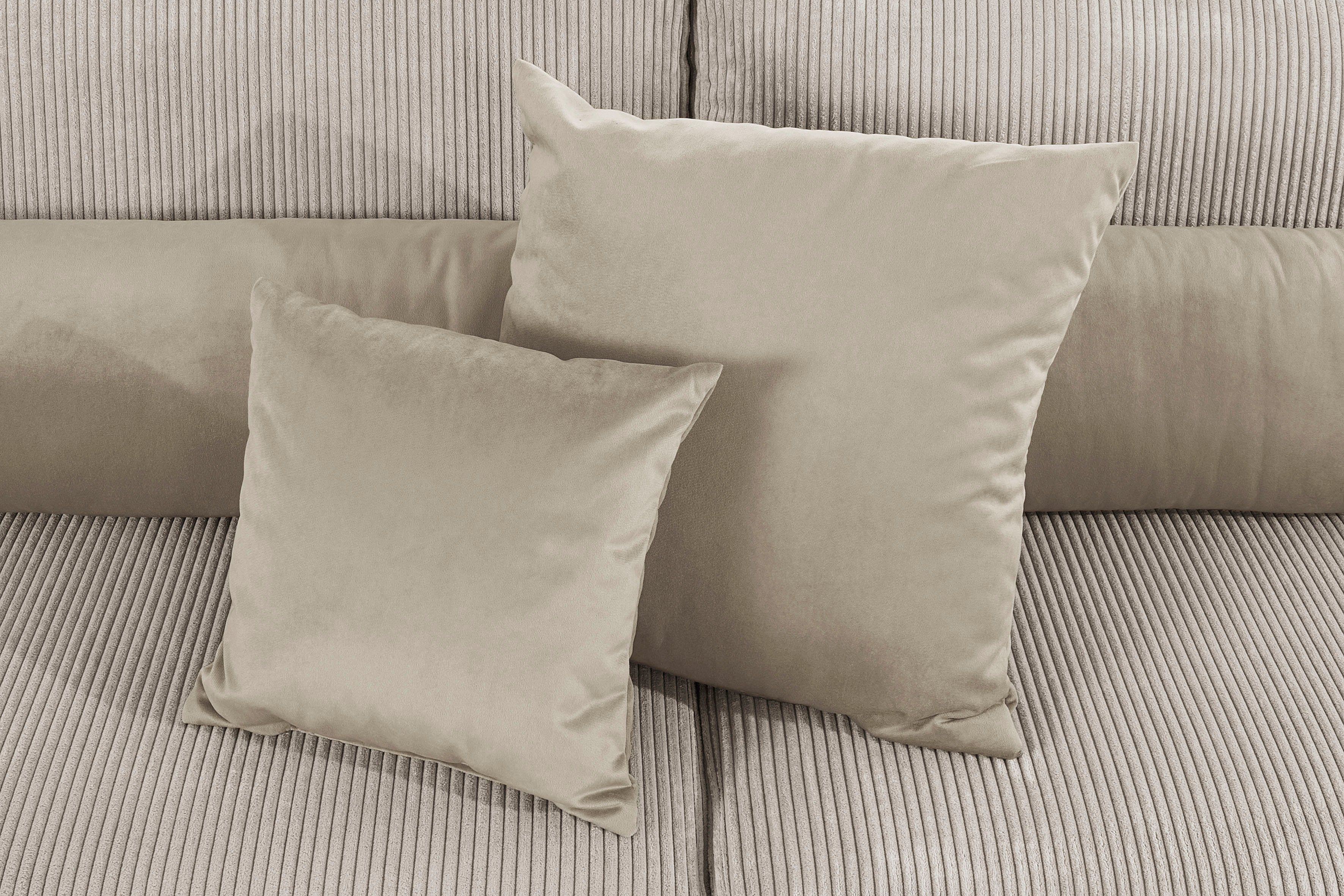 Home affaire Megabank VASCO Breedte 277 cm, inclusief 6-delige kussenset, van cord