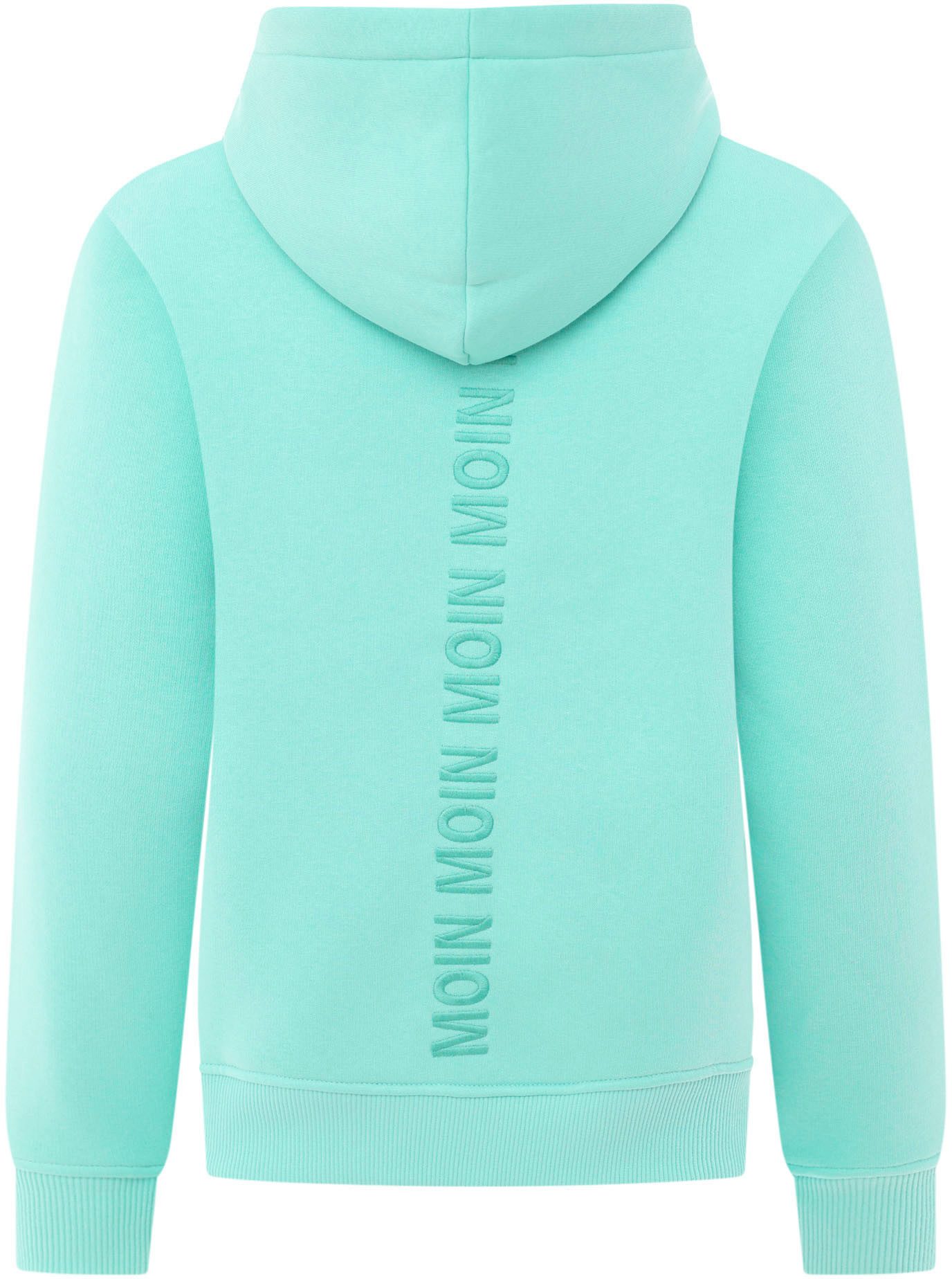 Zwillingsherz Sweatshirt Moin met paillettenanker en geborduurd opschrift op de rug