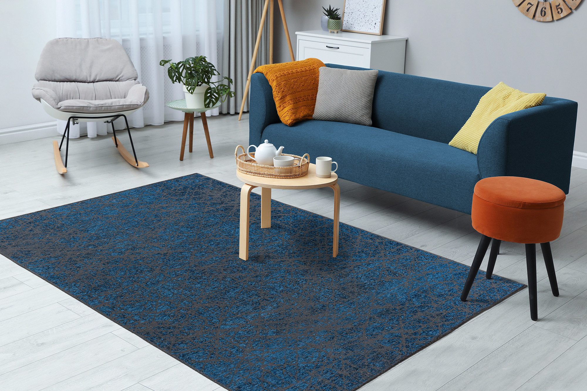 Kayoom Vloerkleed Kalea 225 Vlakweefsel tapijt met reliëfontwerp, used-look, moderne kleuren